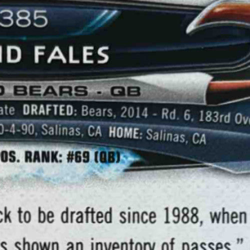 2014 Topps David Fales Gold 426/2014 #385 RC Chicago Bears - Sports Cards