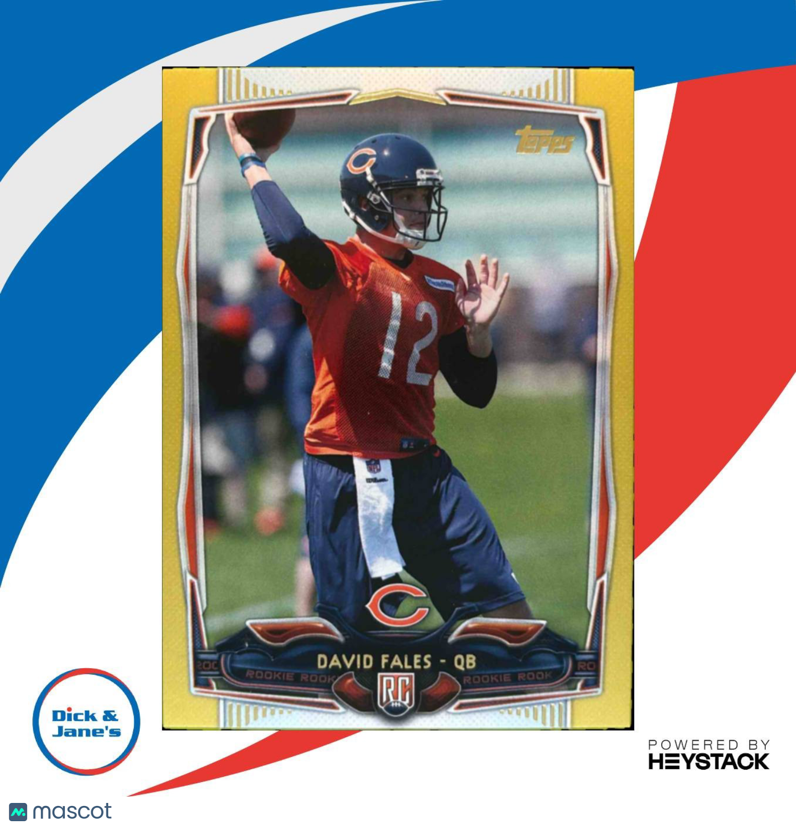 2014 Topps David Fales Gold 426/2014 #385 RC Chicago Bears - Sports Cards