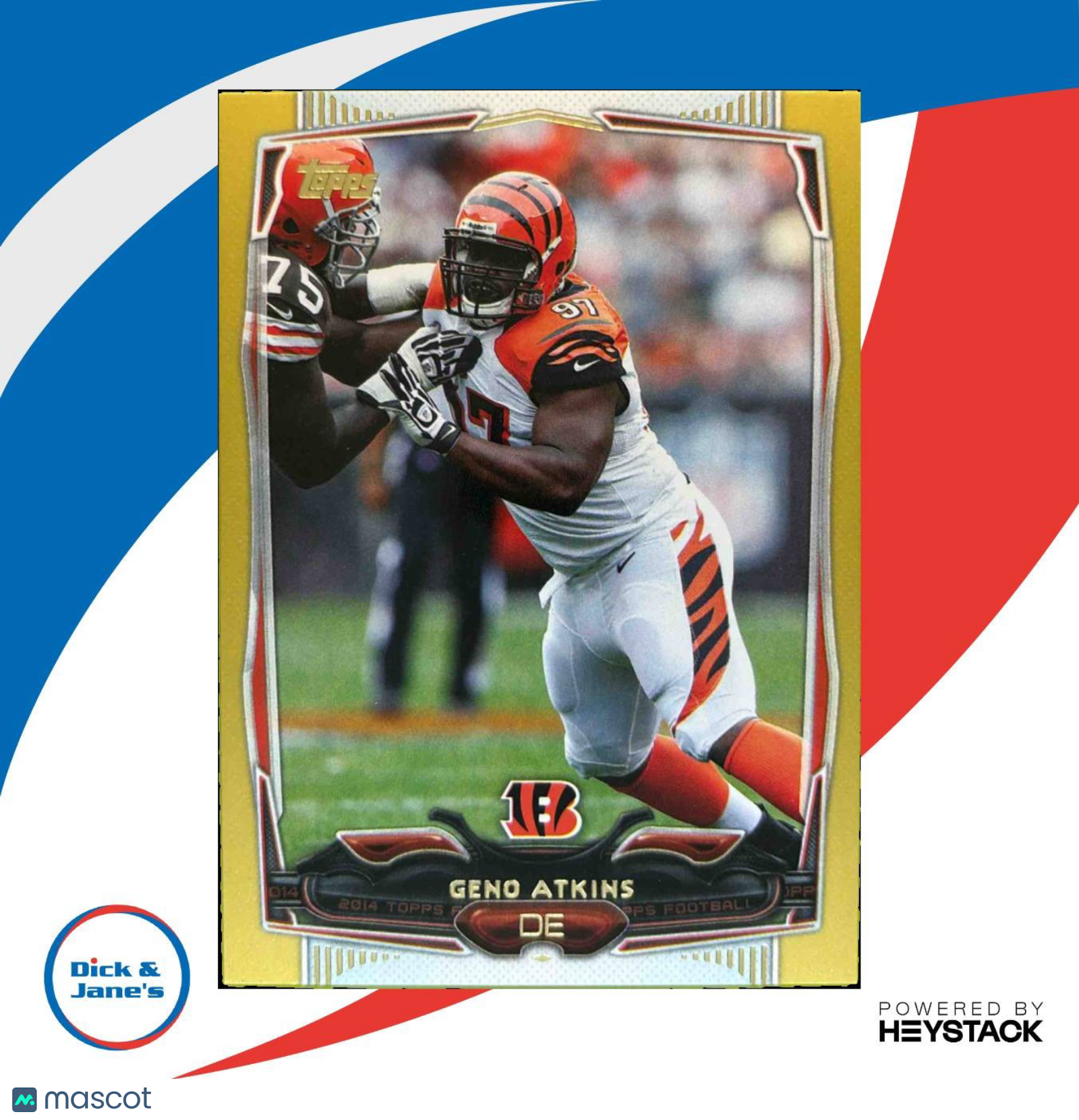 2014 Topps Geno Atkins Gold 1649/2014 #126 Cincinnati Bengals - Sports Cards