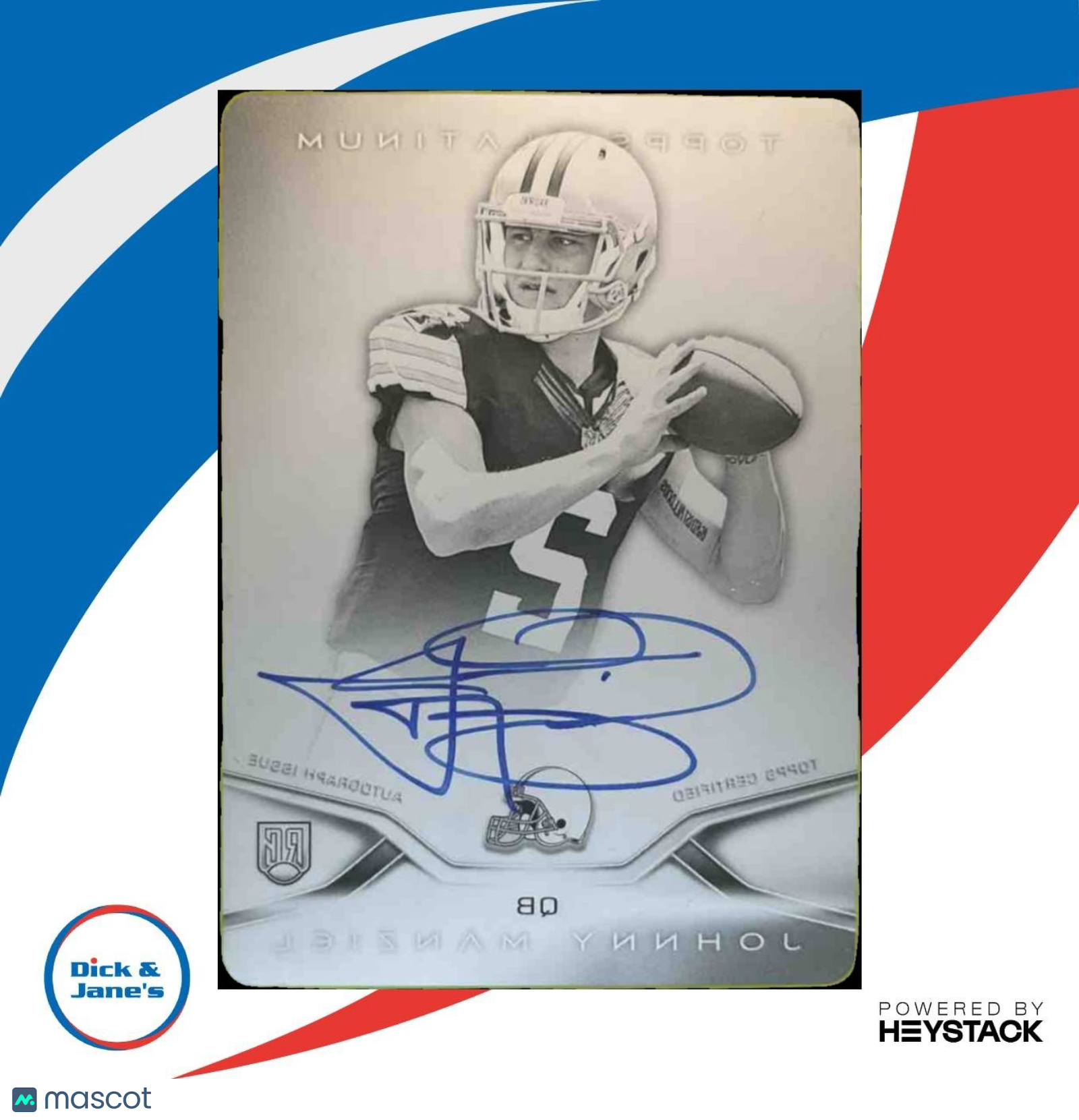 2014 Topps Platinum Johnny Manziel Auto Printing Plates Black 1/1 RC WOW Browns - Sports Cards