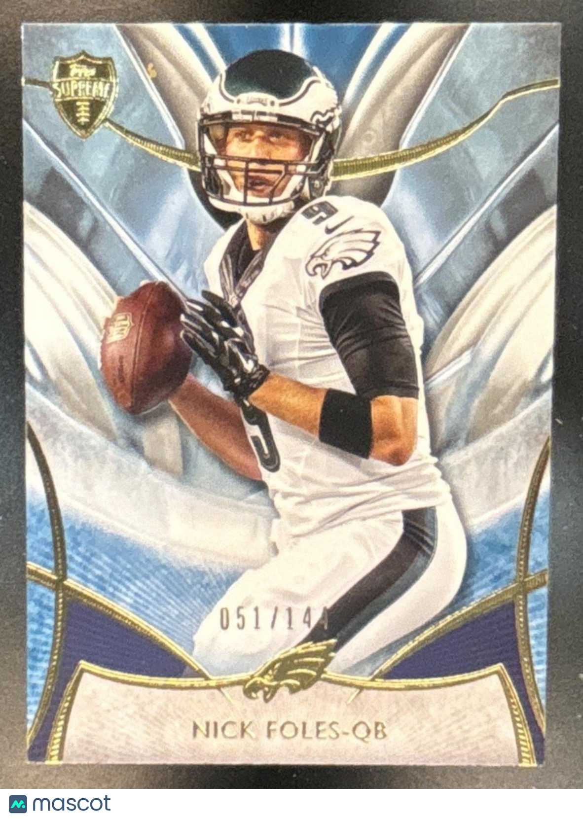 2014 Topps Supreme Nick Foles Blue 051/144 #24 Philadelphia Eagles - Sports Cards