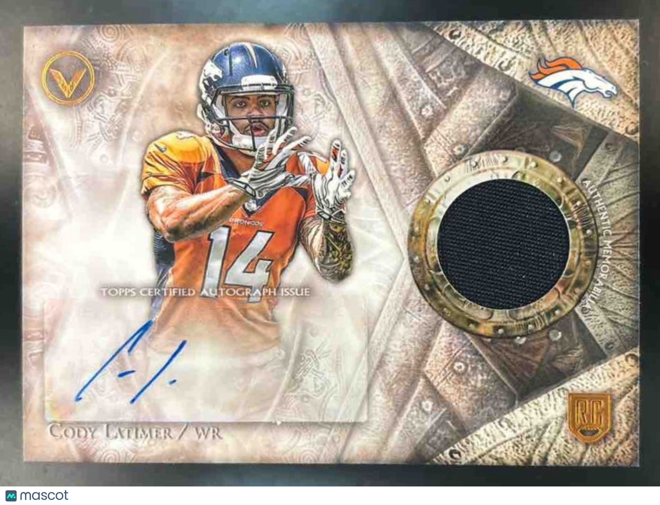 2014 Topps Valor Cody Latimer Shield of Honor Patch Auto RC Denver Broncos - Sports Cards