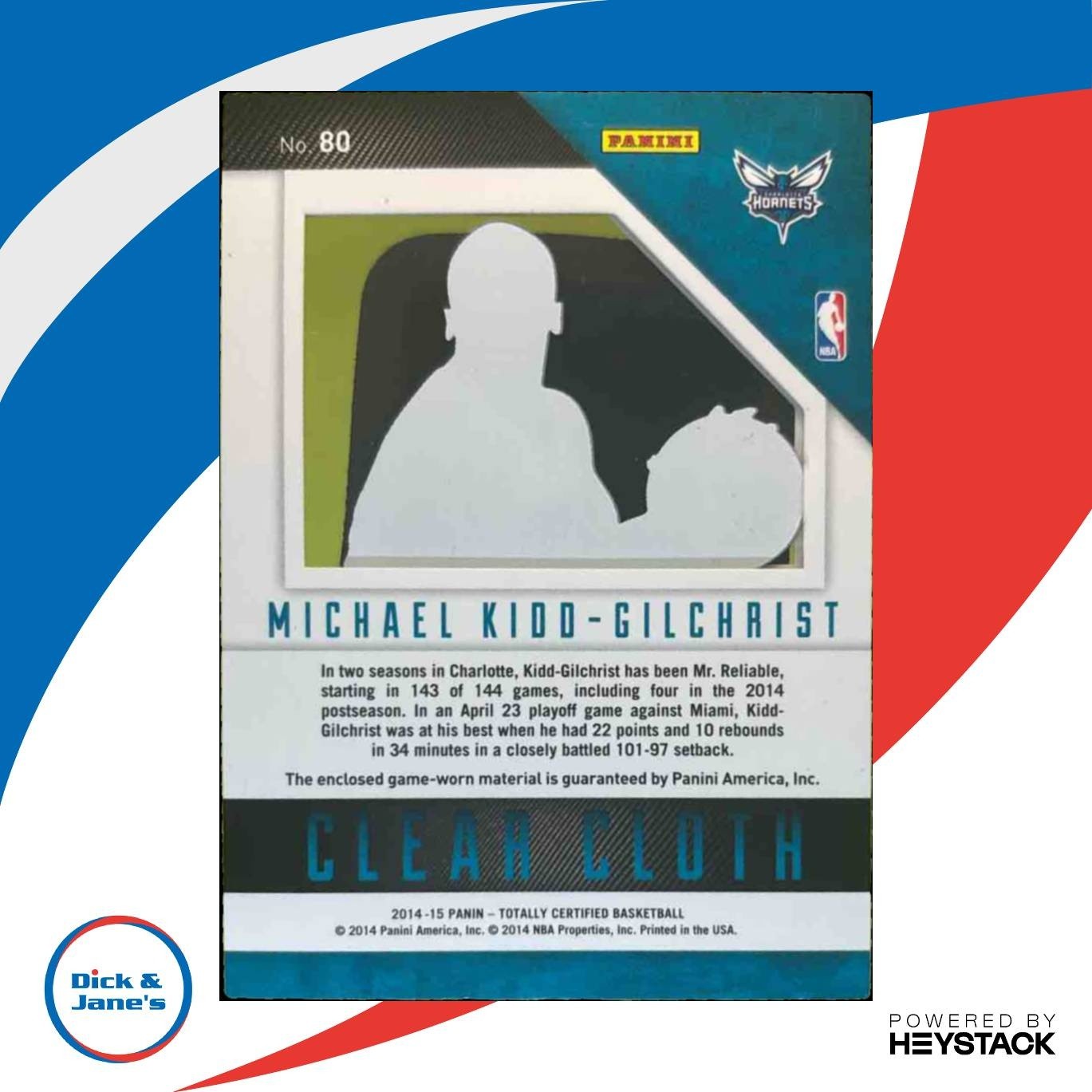 2014 Totally Certified Michael Kidd-Gilchrist Clear Cloth Jerseys /199 Hornets - Sports Cards