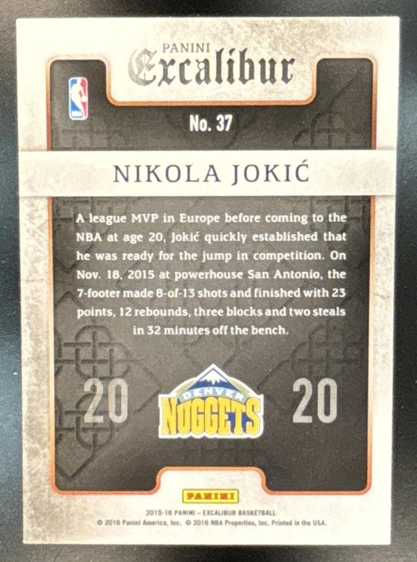 2015-16 Panini Excalibur Nikola Jokic Team 2020 #37 RC Denver Nuggets - Sports Cards