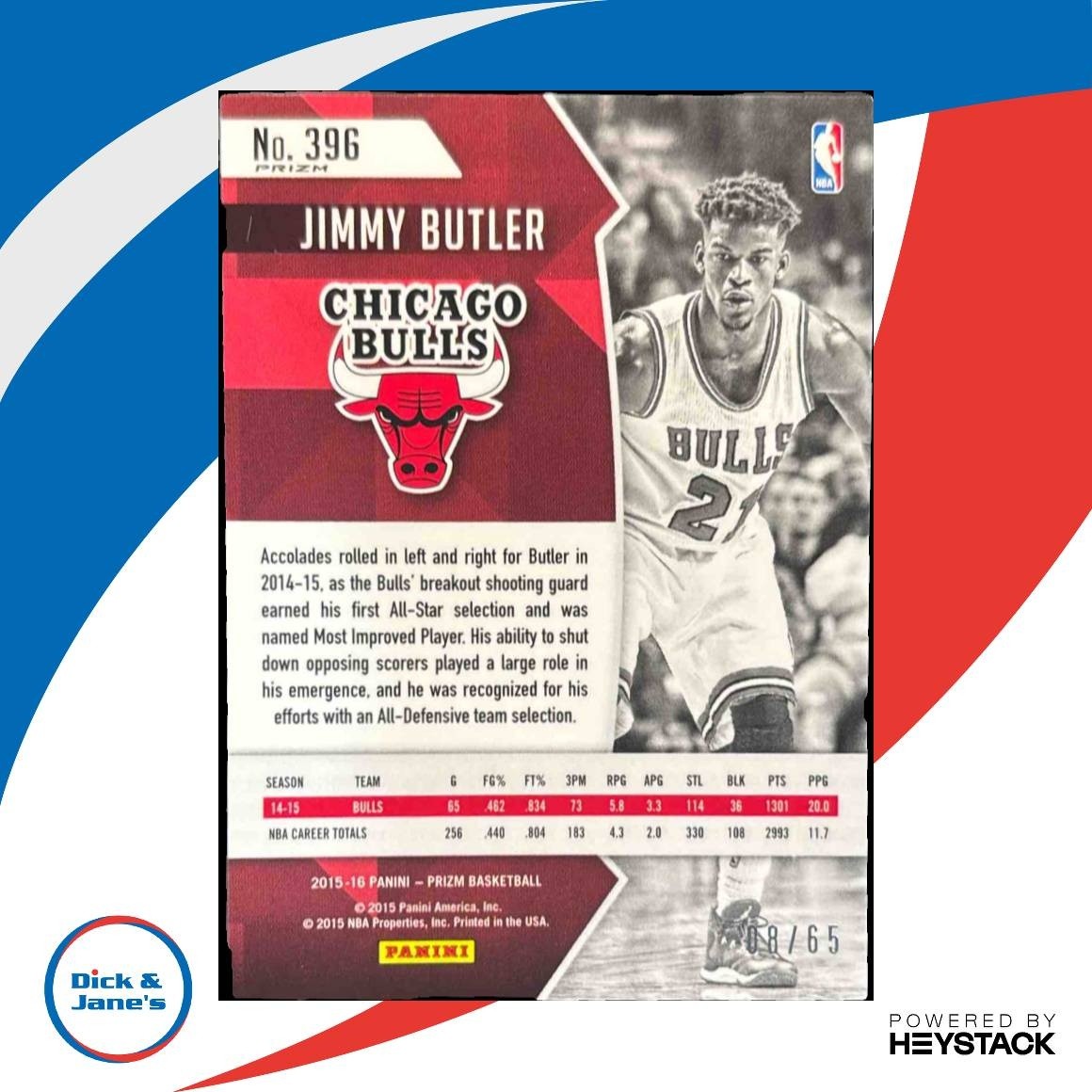 2015-16 Panini Prizm Jimmy Butler Orange Prizms /65 #396 Chicago Bulls - Sports Cards