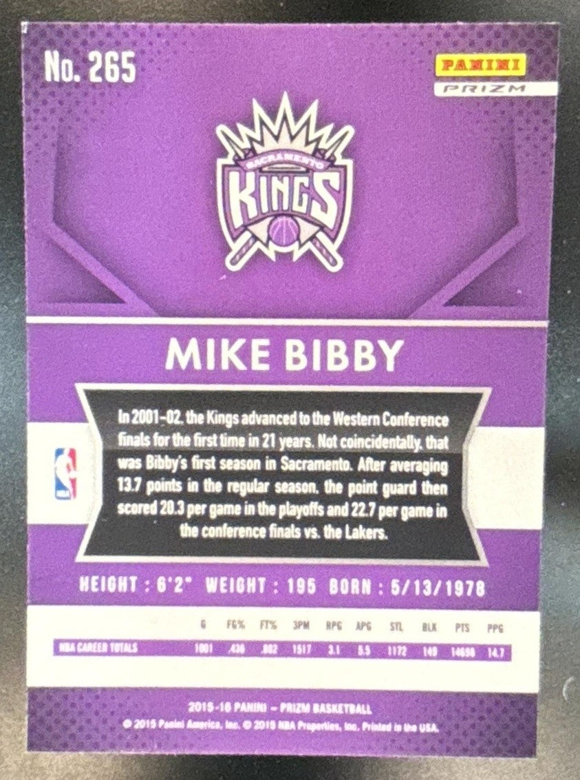 2015-16 Panini Prizm Mike Bibby Silver Prizms #265 Sacramento Kings - Sports Cards