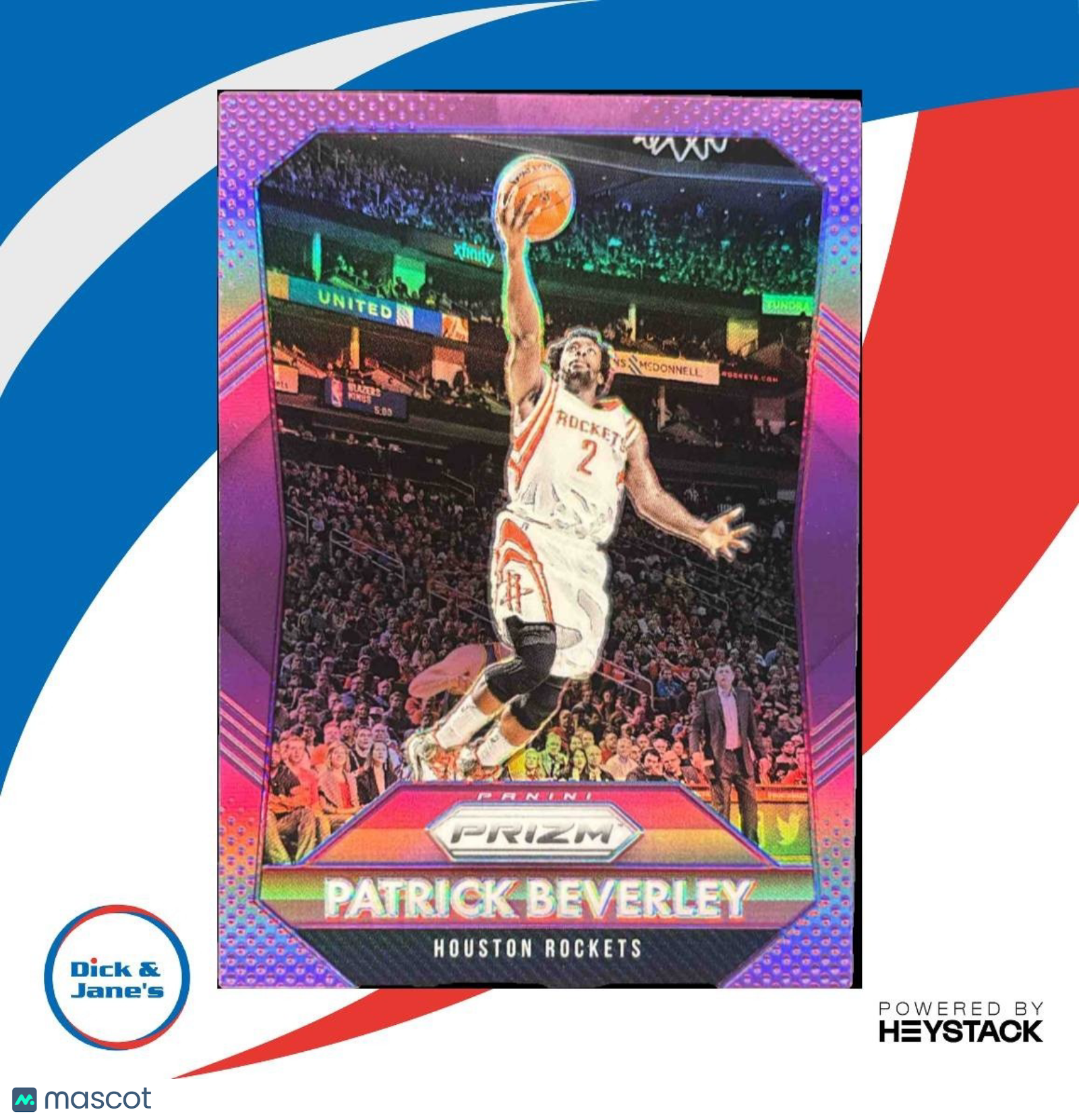 2015-16 Panini Prizm Patrick Beverley Purple Prizms 40/99 #15 Houston Rockets - Sports Cards