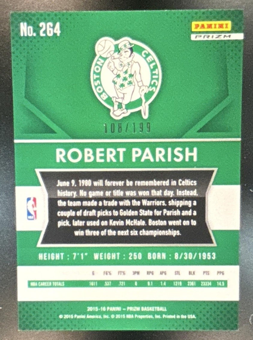 2015-16 Panini Prizm Robert Parish Light Blue Prizms /199 #264 Boston Celtics - Sports Cards