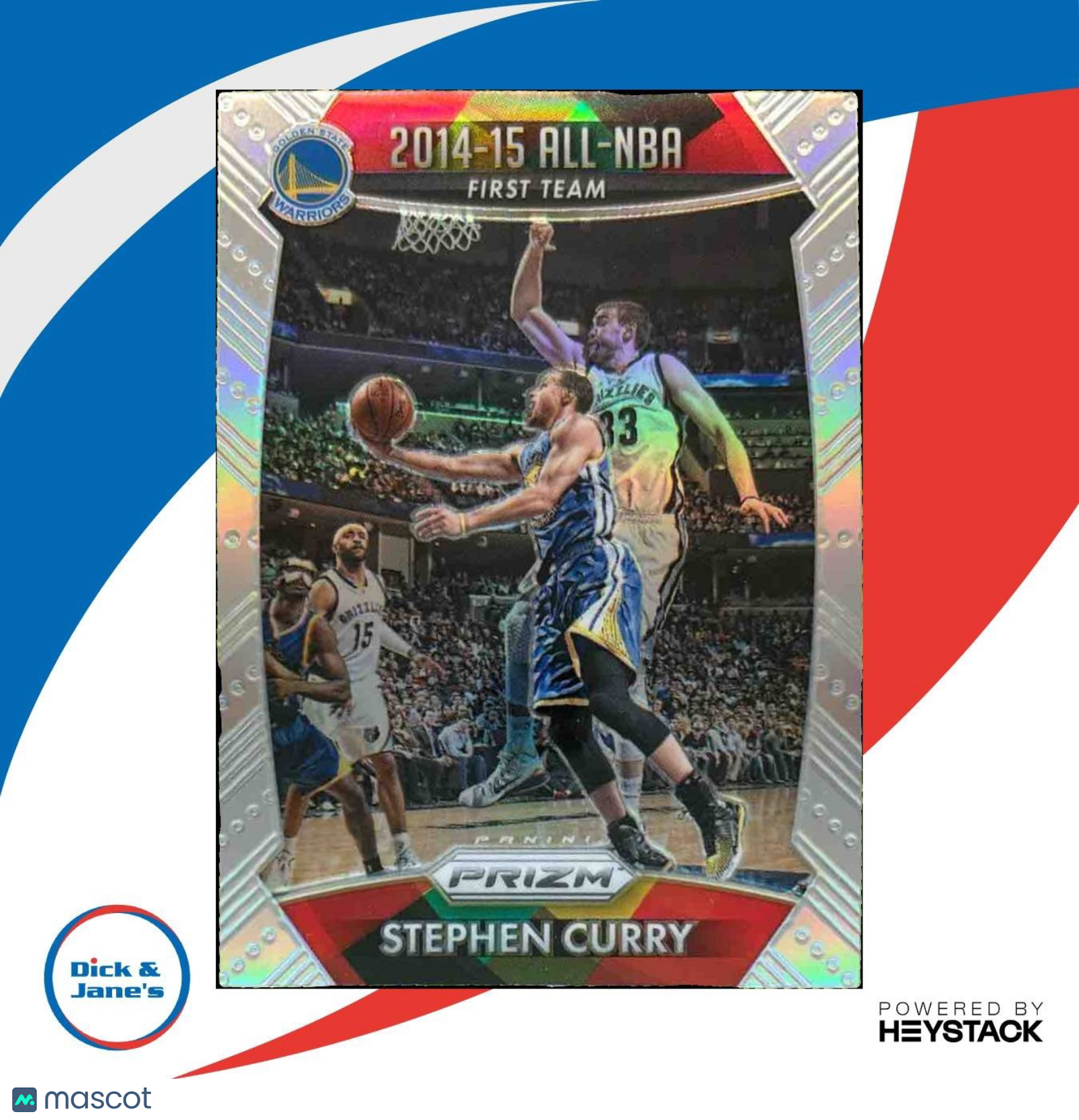 2015-16 Panini Prizm Stephen Curry Silver Prizms #377 Golden State Warriors - Sports Cards