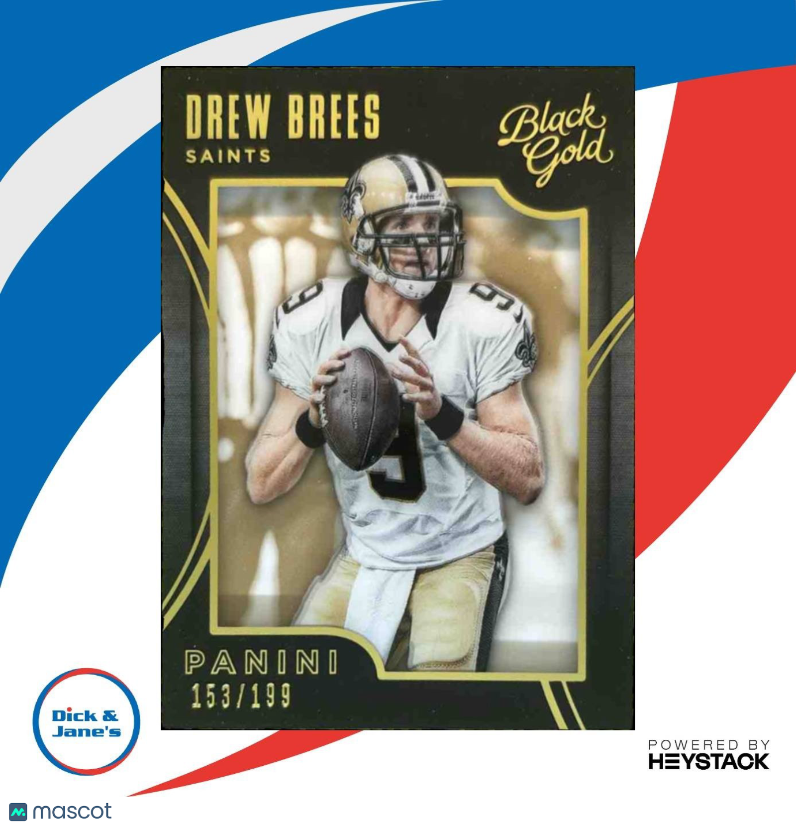 2015 Panini Black Gold Drew Brees /199 #35 New Orleans Saints - Sports Cards