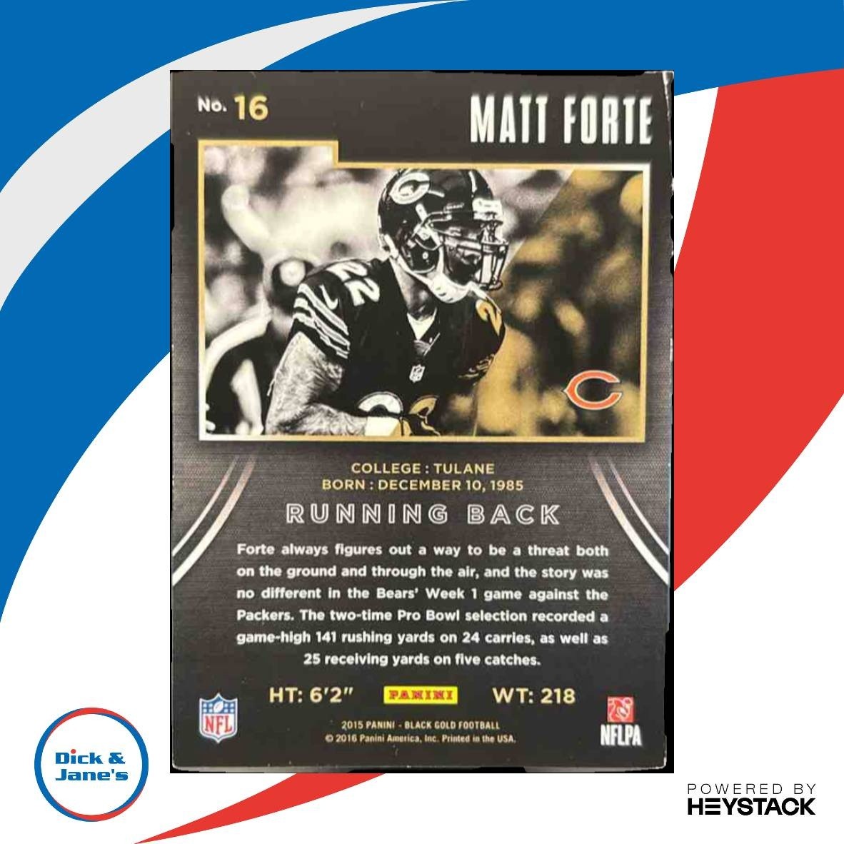 2015 Panini Black Gold Matt Forte /199 #16 Chicago Bears - Sports Cards
