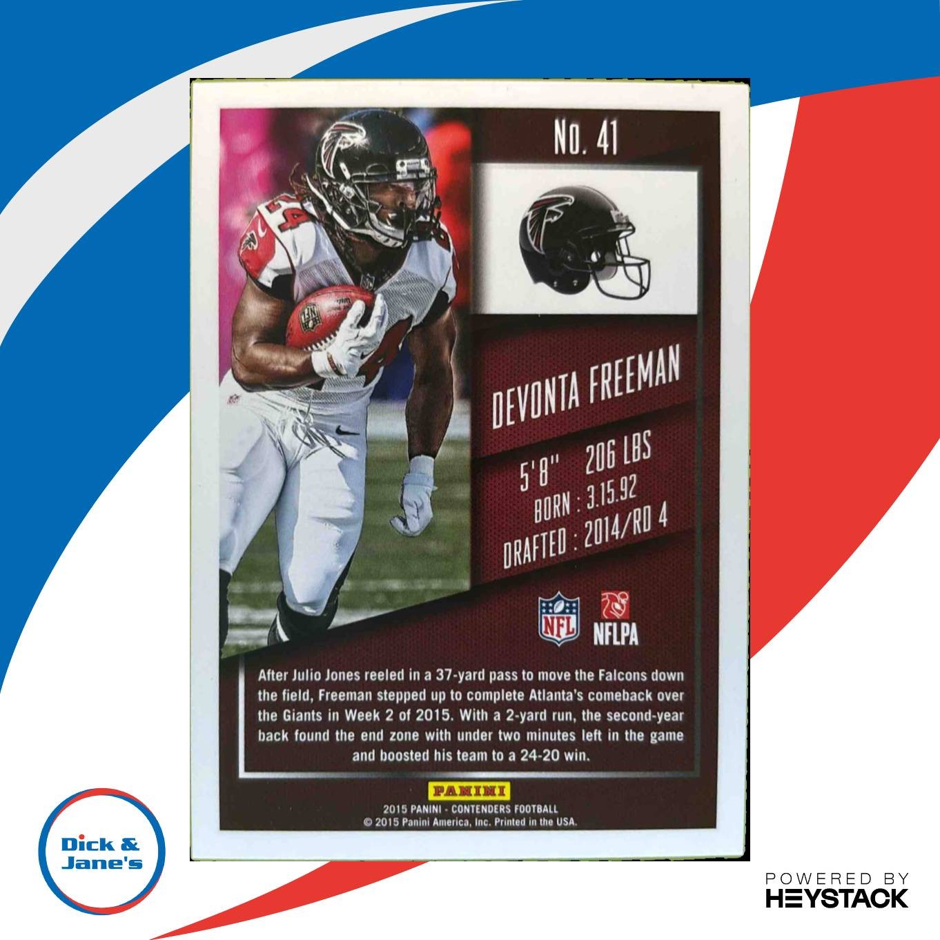 2015 Panini Contenders Devonta Freeman Playoff Ticket /199 #41 Atlanta Falcons - Sports Cards