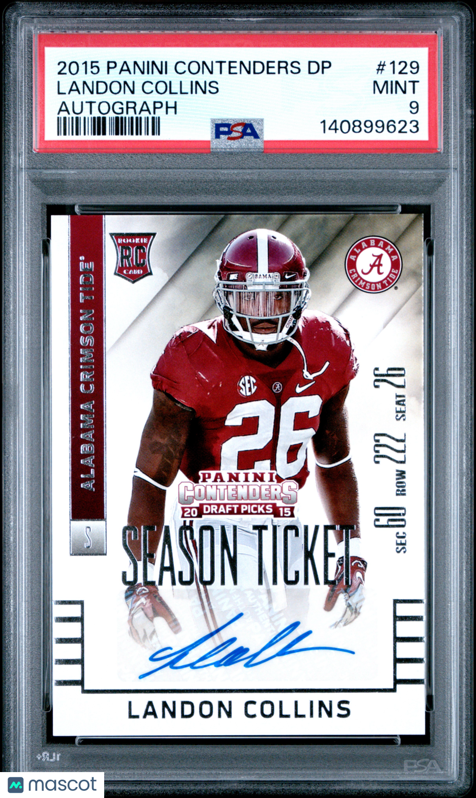 2015 Panini Contenders Draft Picks Landon Collins Autograph Rookie PSA 9 MINT - Graded Sports Cards