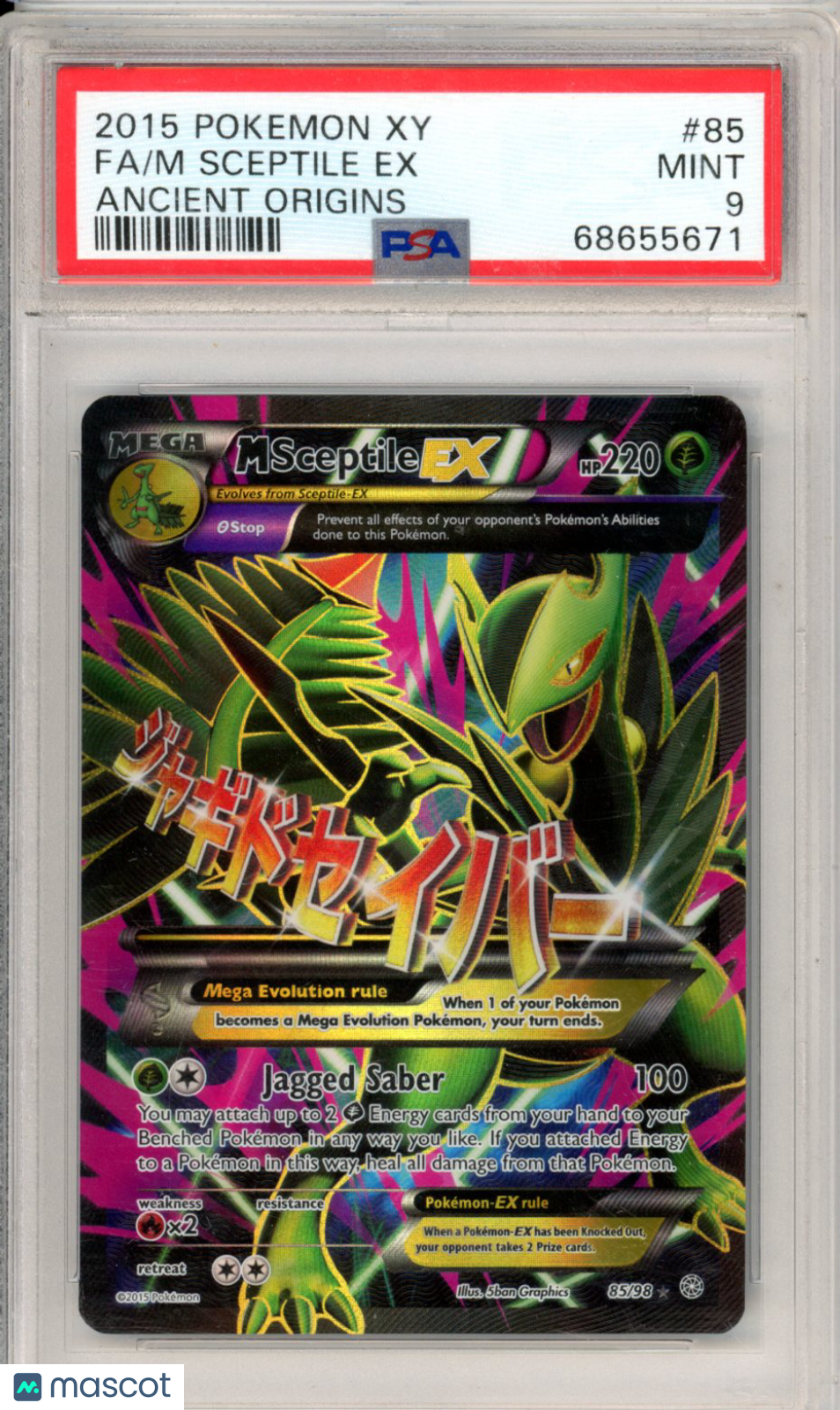 2015 Pokemon Xy Ancient Origins M Sceptile EX #85 Fa Ancient Origins PSA 9 - Graded TCG/CCG