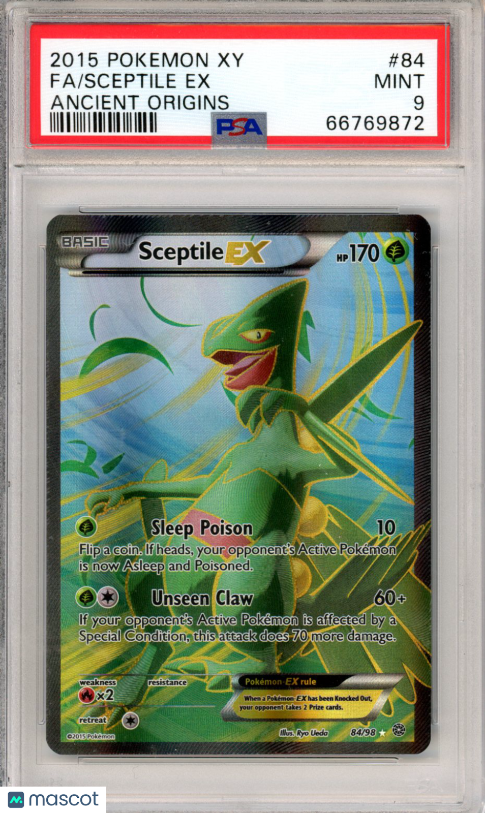 2015 Pokemon Xy Ancient Origins Sceptile EX #84 Fa Ancient Origins PSA 9 - Graded TCG/CCG