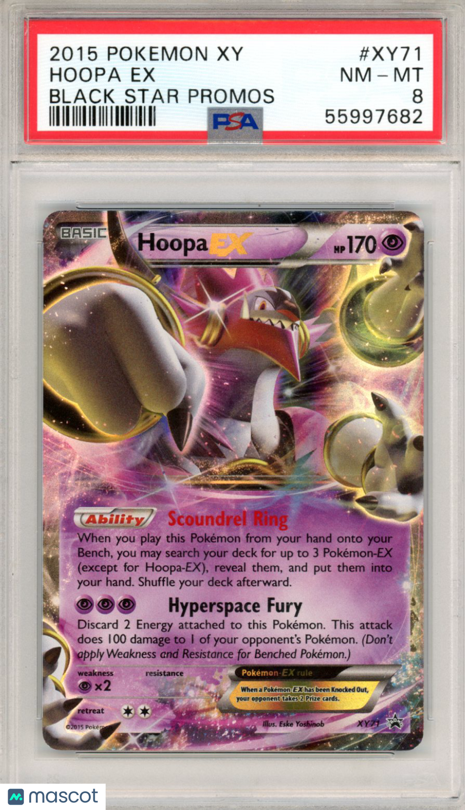 2015 Pokemon XY Black Star Promos Hoopa EX #XY71 PSA 8 - Graded TCG/CCG