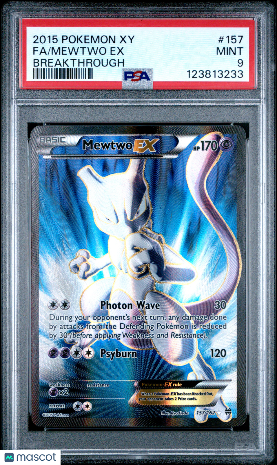 2015 Pokemon XY Breakthrough Mewtwo EX #157 FA PSA 9 MINT - Graded TCG/CCG