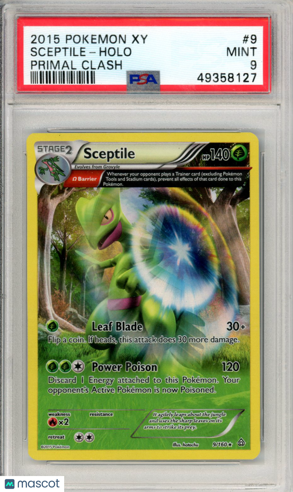 2015 Pokemon Xy Primal Clash Sceptile #9 Primal Clash PSA 9 - Graded TCG/CCG