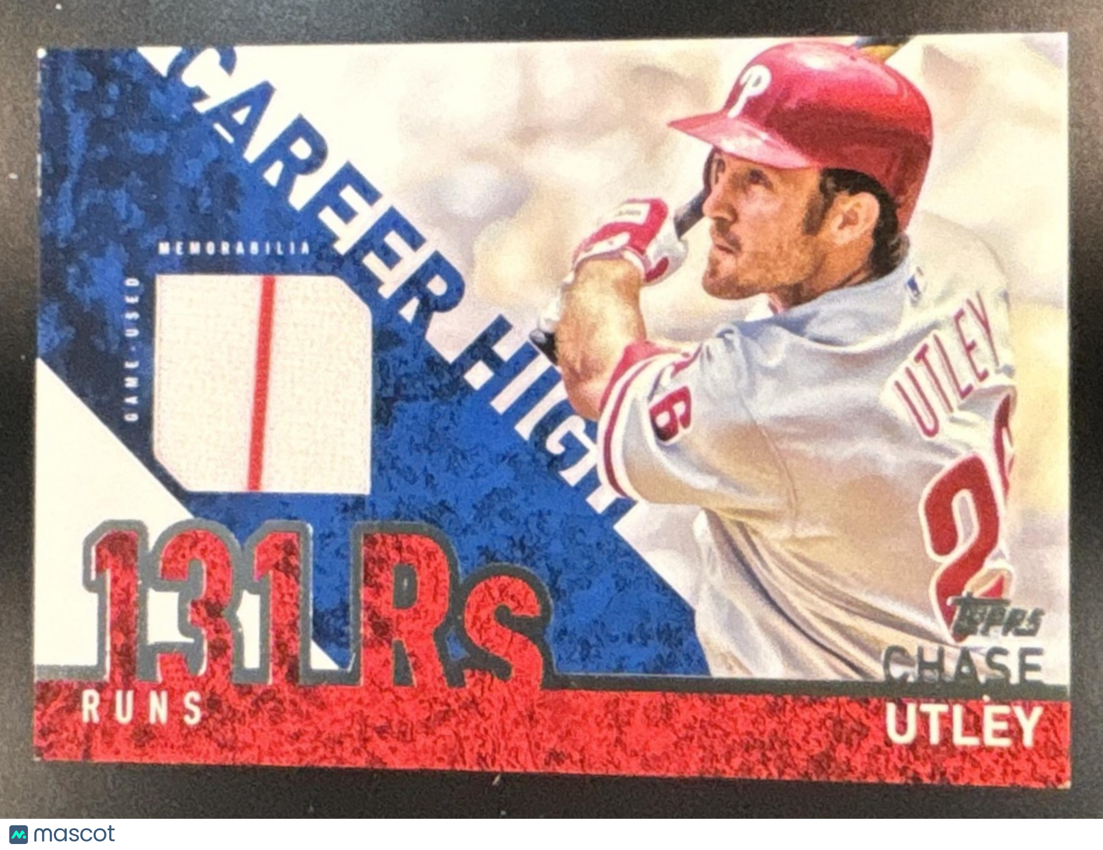 2015 Topps Chase Utley Career High Relics Series Two MEM Philadelphia Phillies - Sports Cards