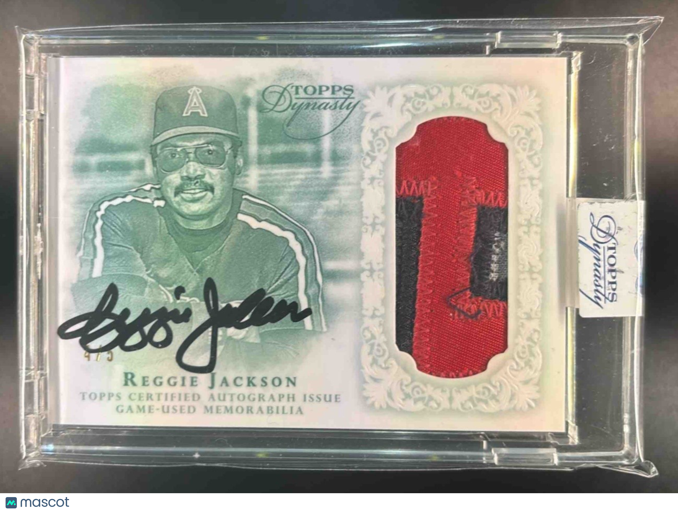 2015 Topps Dynasty Reggie Jackson Auto Patches Emerald 4/5 #AP-RJA7 Angels - Sports Cards
