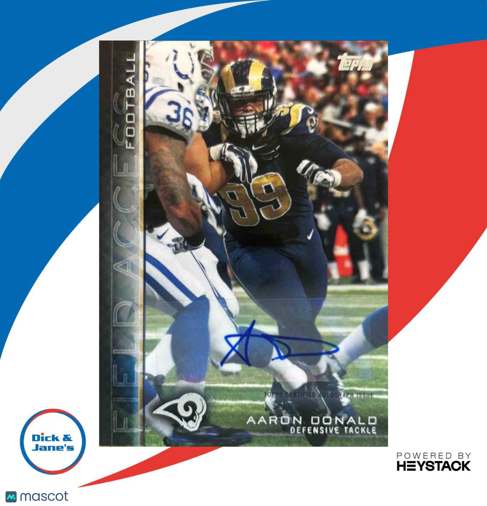 2015 Topps Field Access Aaron Donald Auto #170 St. Louis Rams - Sports Cards