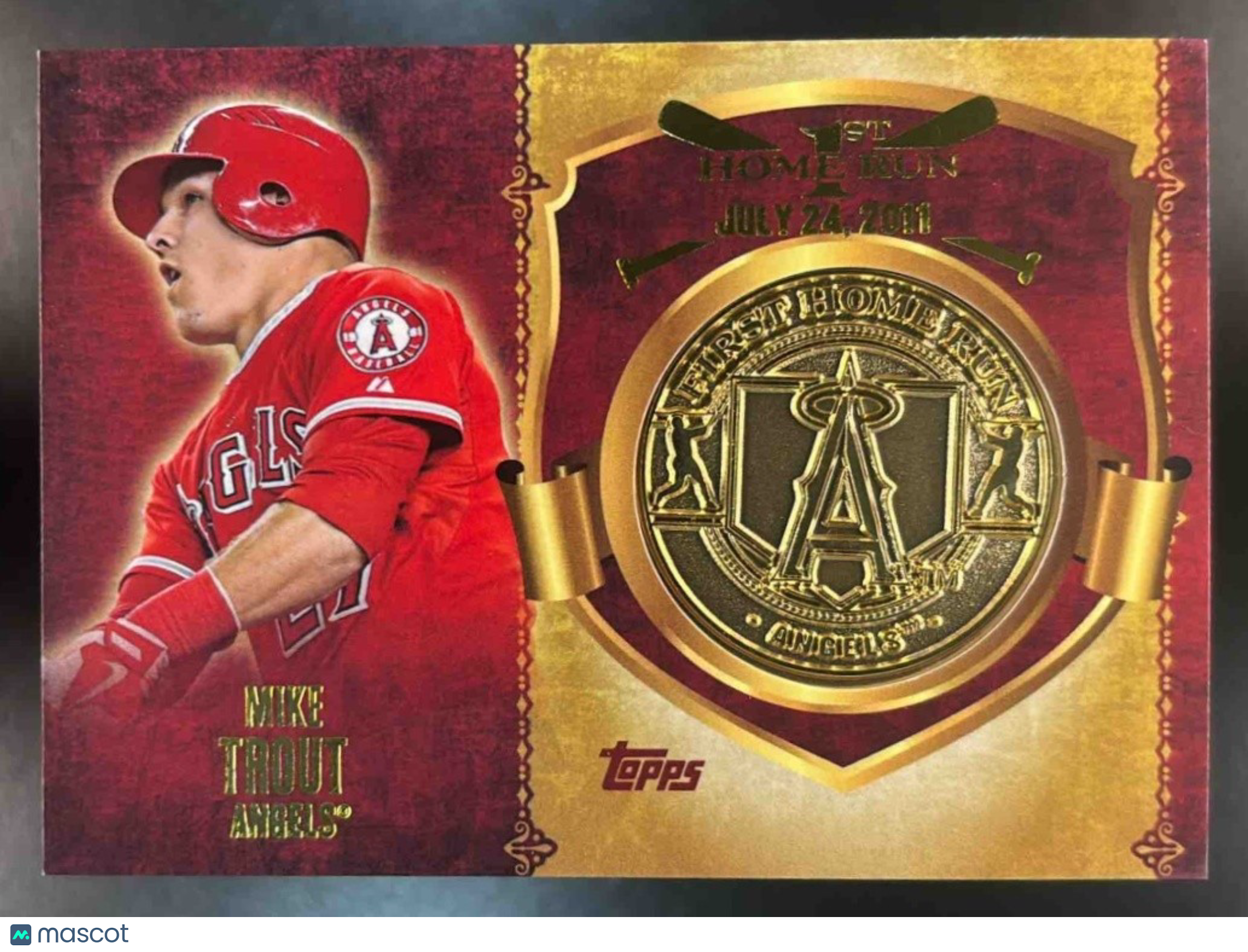 2015 Topps Mike Trout First Home Run Medallions Los Angeles Angels - Sports Cards