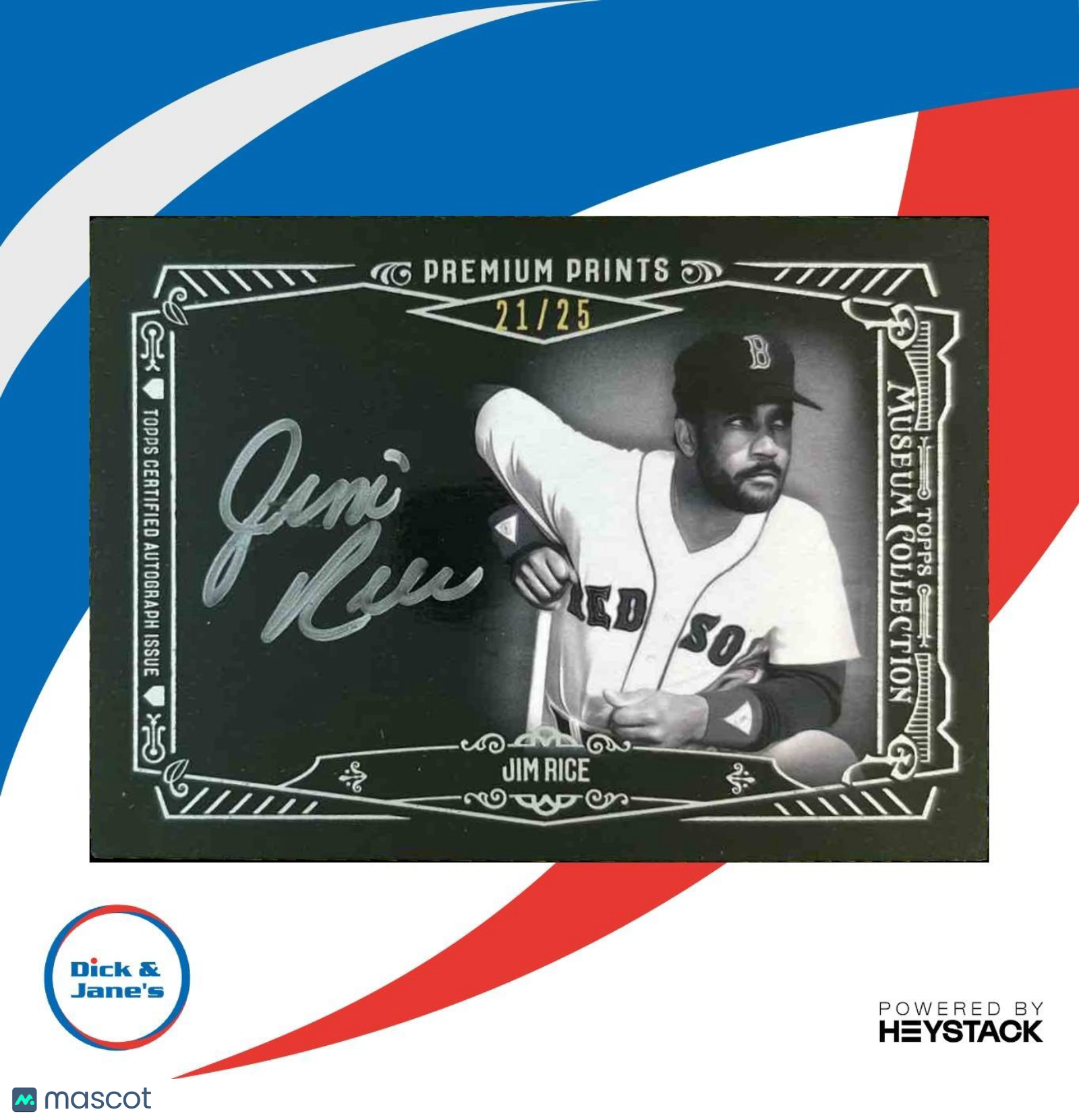 2015 Topps Museum Collection Jim Rice Premium Prints Auto /25 Boston Red Sox - Sports Cards