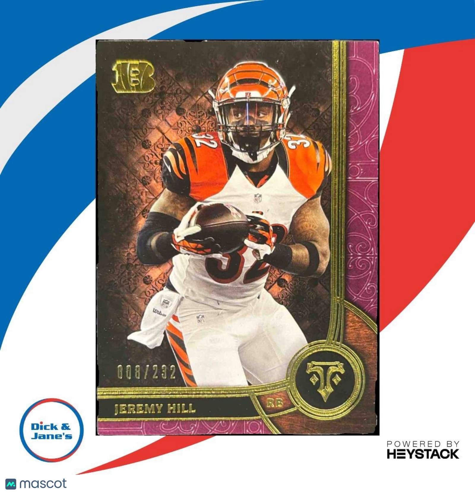2015 Topps Triple Threads Jeremy Hill Purple 8/232 #39 Cincinnati Bengals - Sports Cards