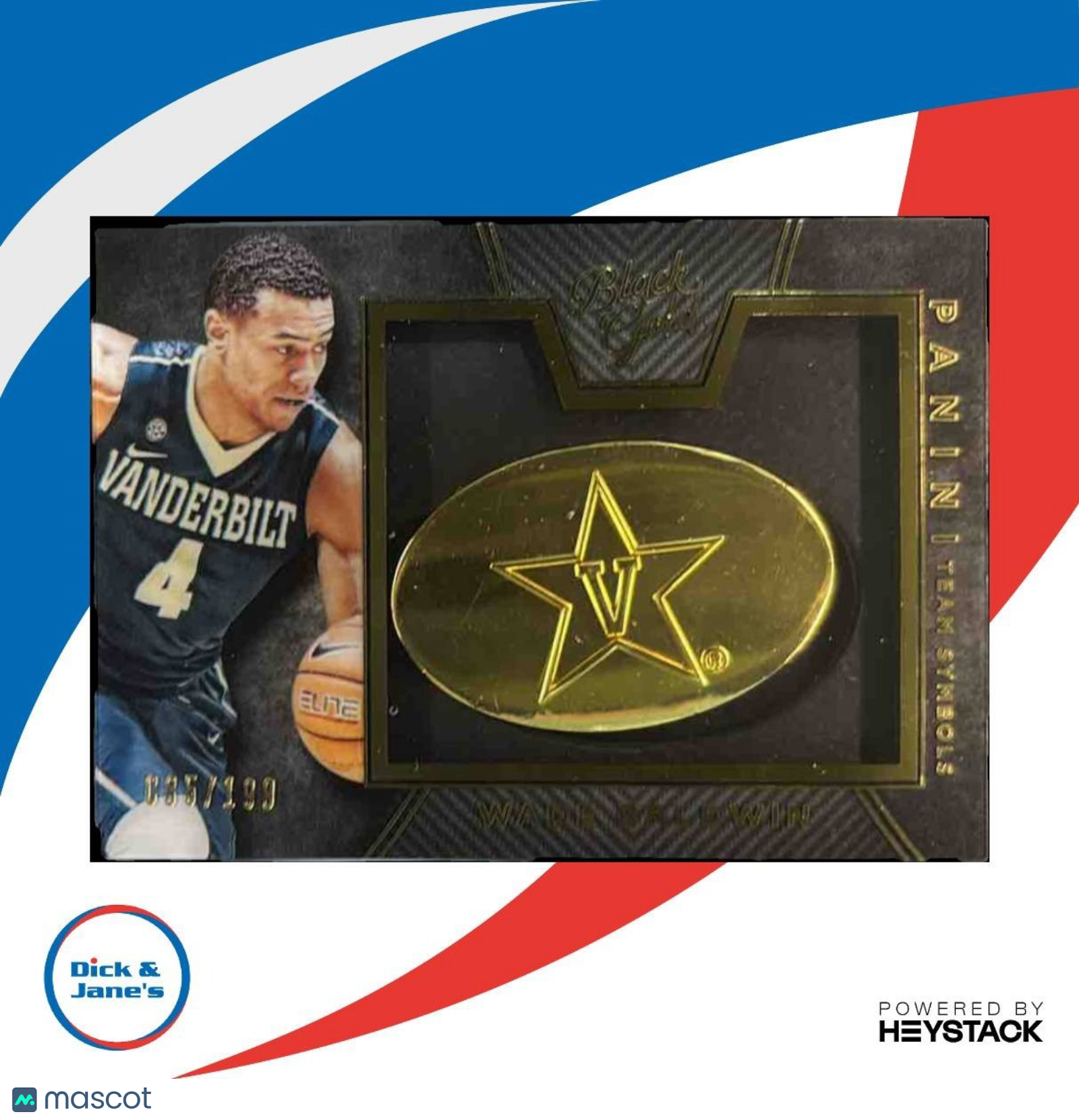 2016-17 Panini Black Gold Collegiate Wade Baldwin IV Team Symbols SN199 /199 RC - Sports Cards