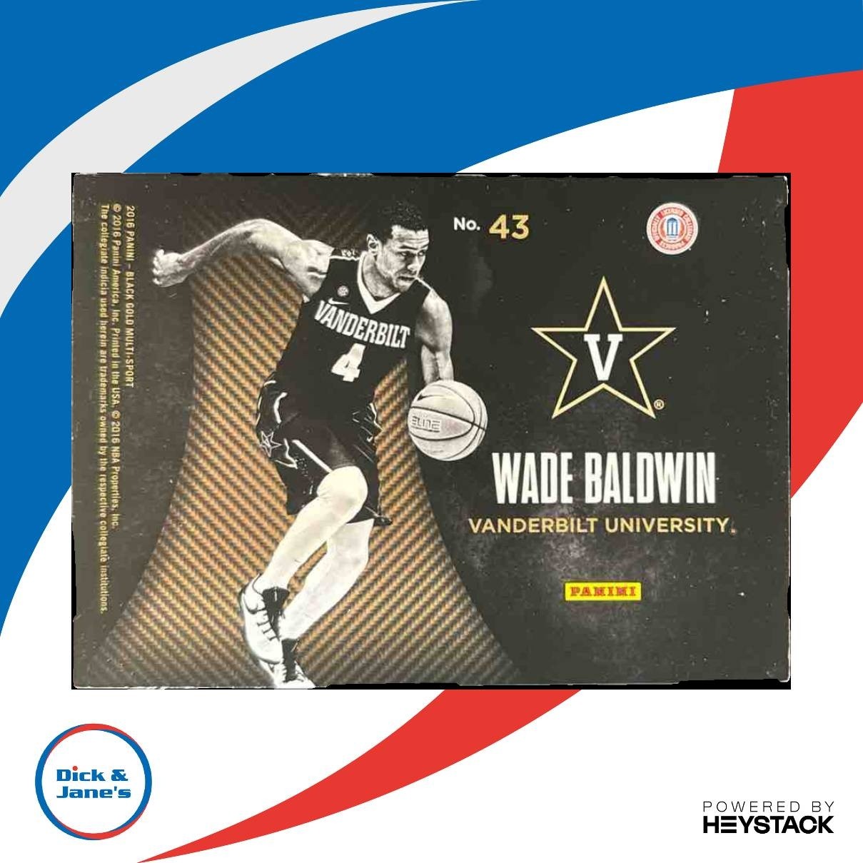 2016-17 Panini Black Gold Collegiate Wade Baldwin IV Team Symbols SN199 /199 RC - Sports Cards