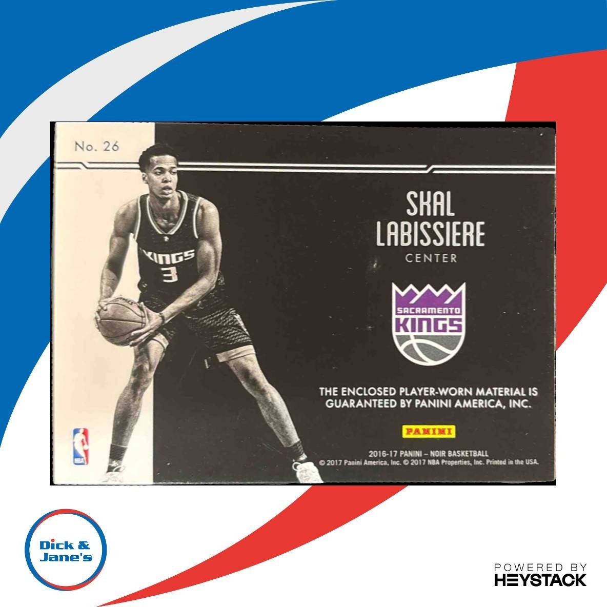 2016-17 Panini Noir Skal Labissiere Rookie Materials Color /99 #26 MEM RC Kings - Sports Cards