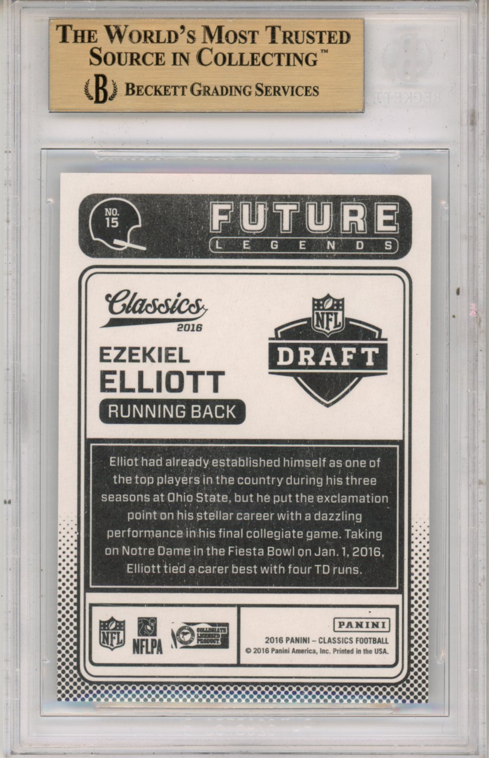 2016 Classics Future Legends Bronze Ezekiel Elliott #15 BGS 9.5 - Graded Sports Cards