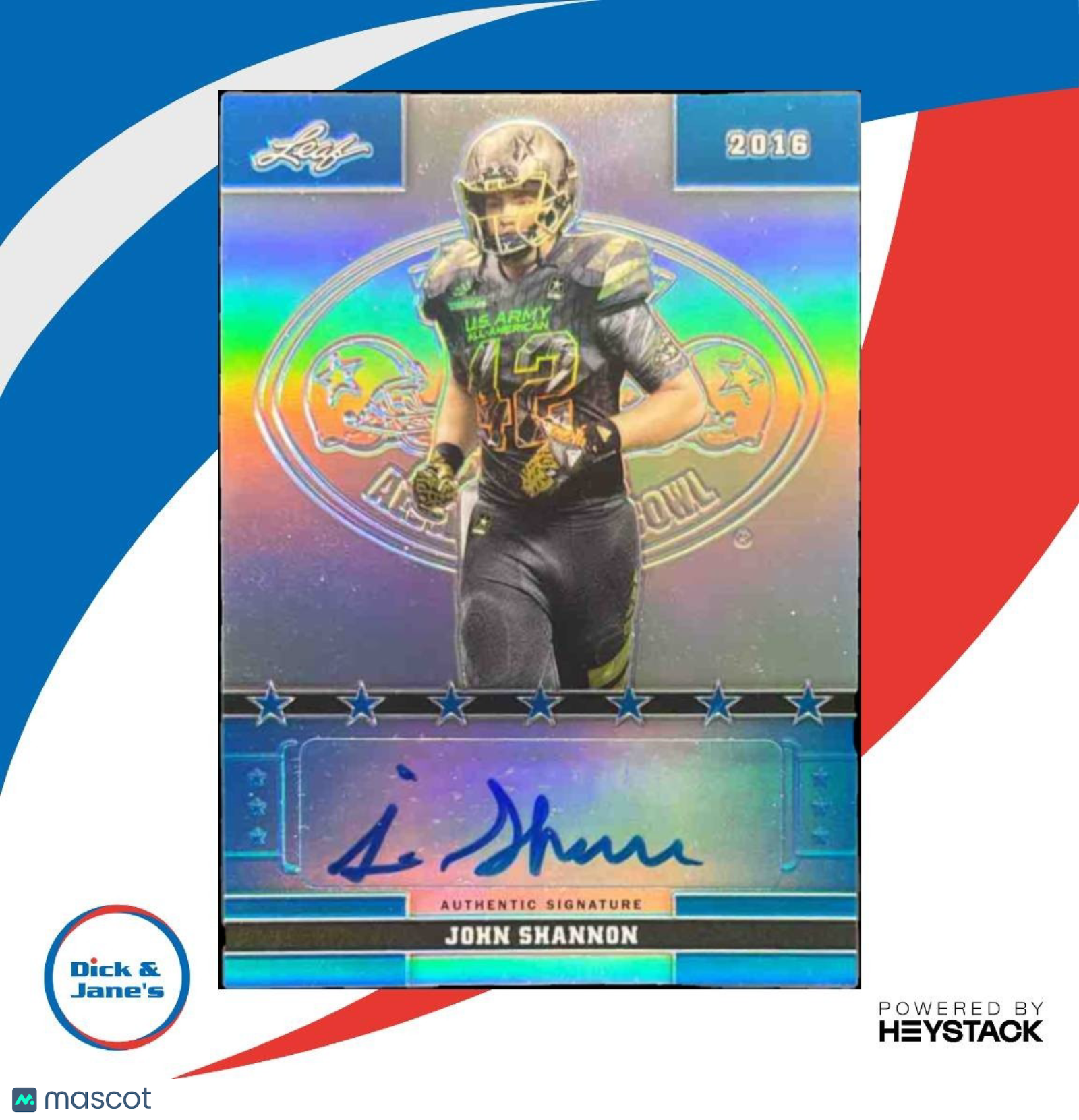 2016 Leaf Metal U.S. Army All-American Bowl John Shannon Auto Blue /50 #54 - Sports Cards
