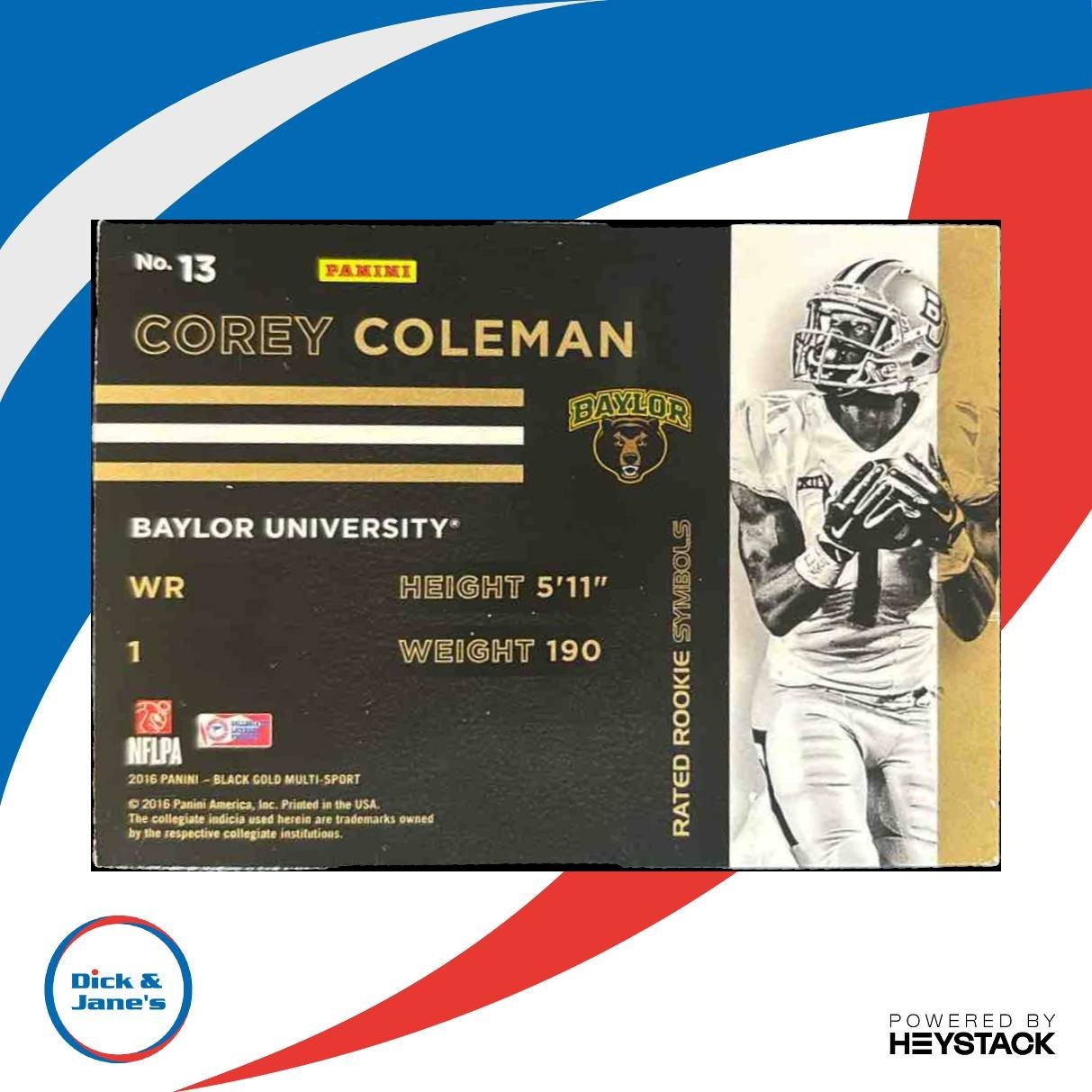2016 Panini Black Gold Collegiate Corey Coleman Rated Rookie Symbols /199 #13 RC - Sports Cards