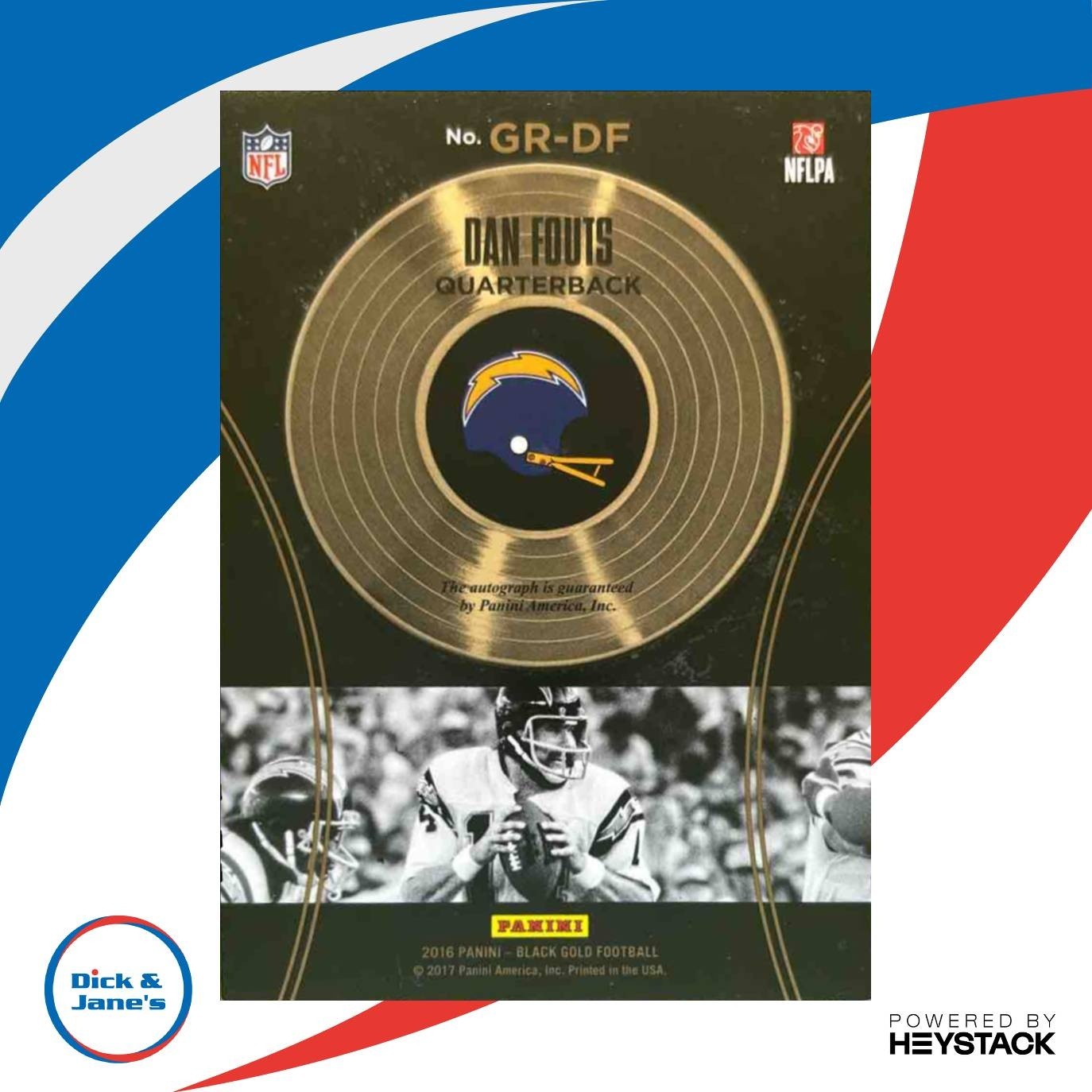 2016 Panini Black Gold Dan Fouts Records AUtograph /10 Auto San Diego Chargers - Sports Cards