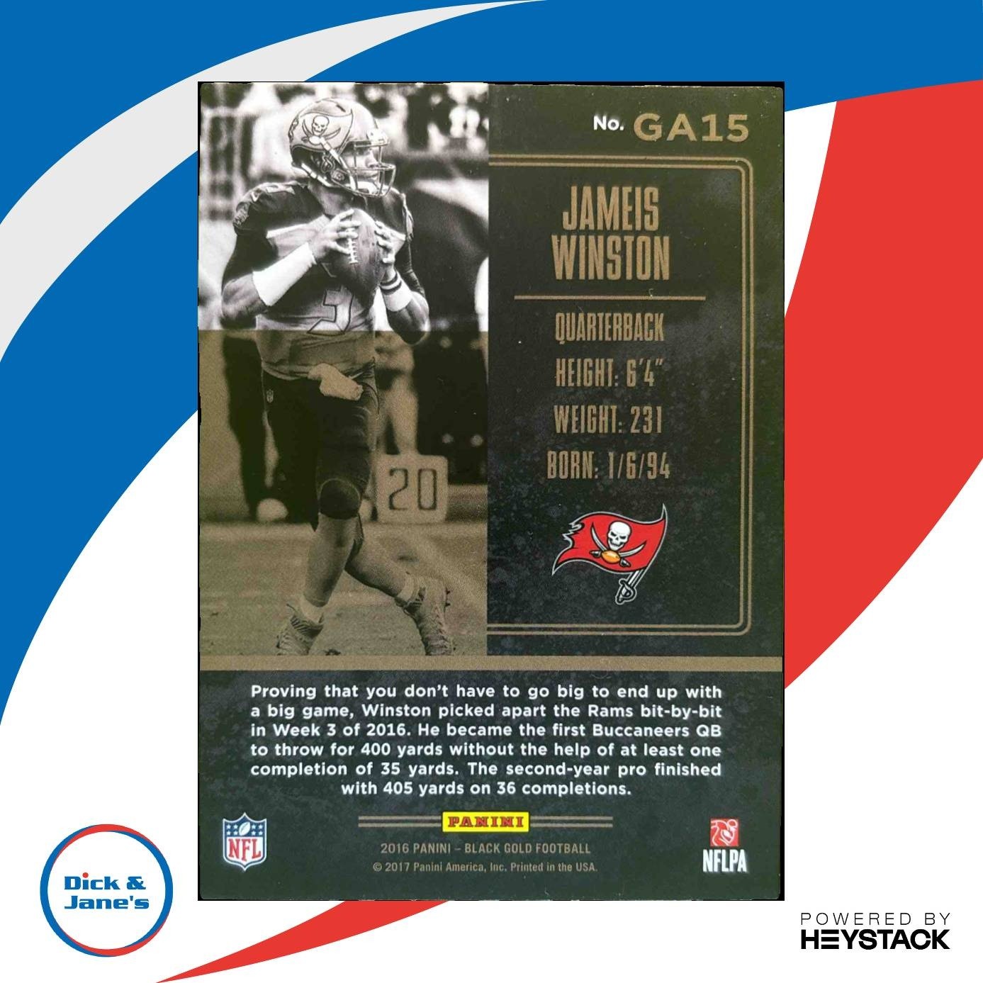 2016 Panini Black Gold Jameis Winston Golden Arms /225 Tampa Bay Buccaneers - Sports Cards