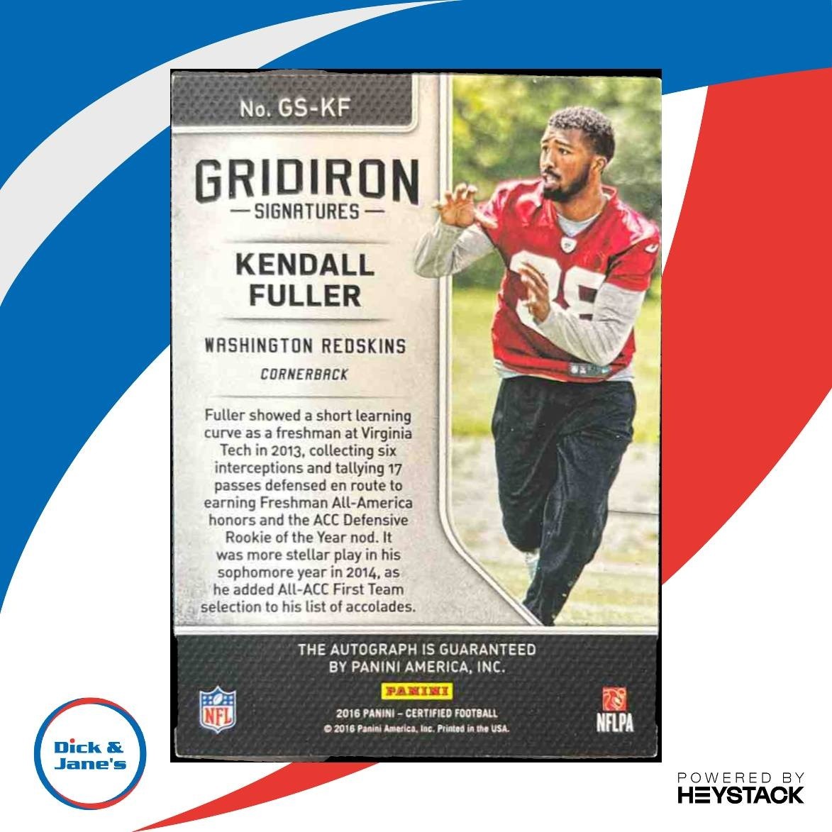 2016 Panini Certified Kendall Fuller Gridiron Signatures Mirror Blue /50 RC Auto - Sports Cards