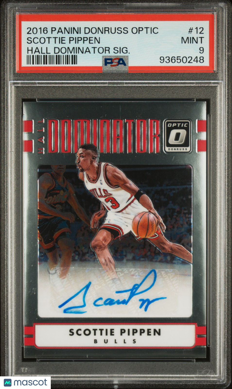 2016 Panini Donruss Optic Dominator Signatures Scottie Pippen Hall SIG. #12 PSA 9 - Graded Sports Cards