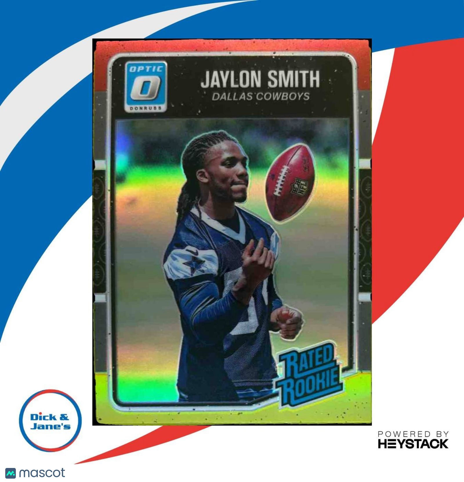 2016 Panini Donruss Optic Jaylon Smith Red and Yellow #173 RC Dallas Cowboys - Sports Cards