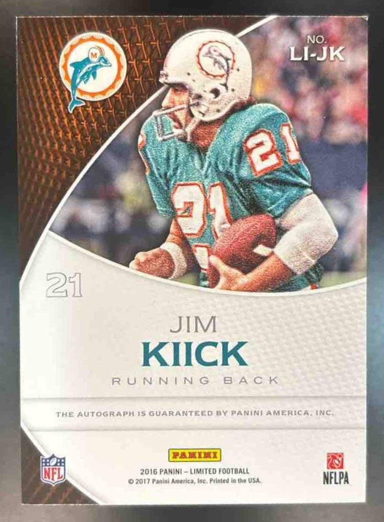 2016 Panini Limited Jim Kiick Ink Silver Spotlight /35 Auto Miami Dolphins - Sports Cards