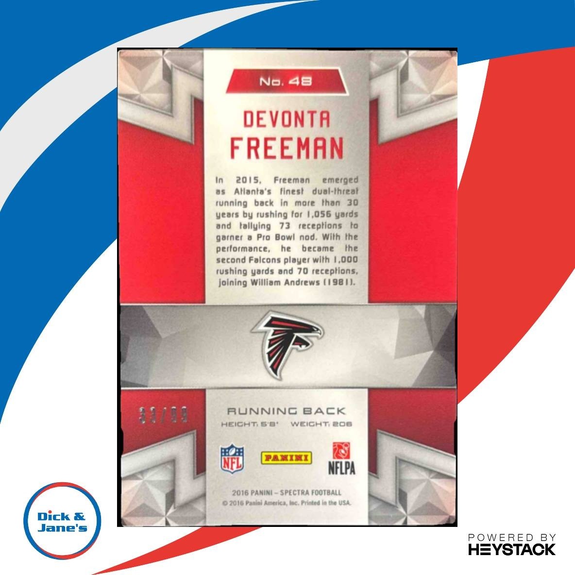 2016 Panini Spectra Devonta Freeman /99 #48 Atlanta Falcons - Sports Cards