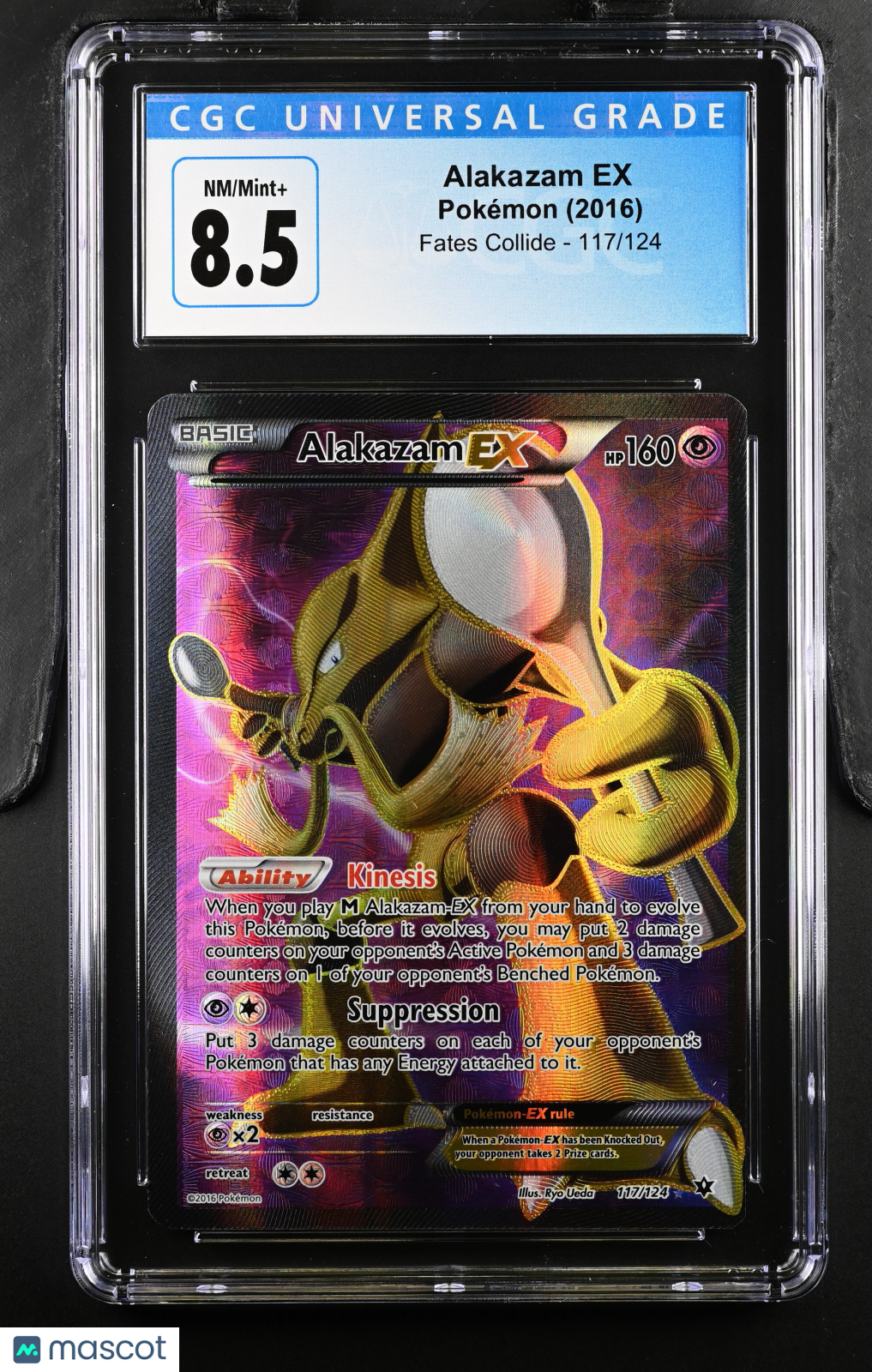 2016 Pokemon Fates Collide Alakazam EX #117/124 Ultra Rare CGC 8.5 - Graded TCG/CCG