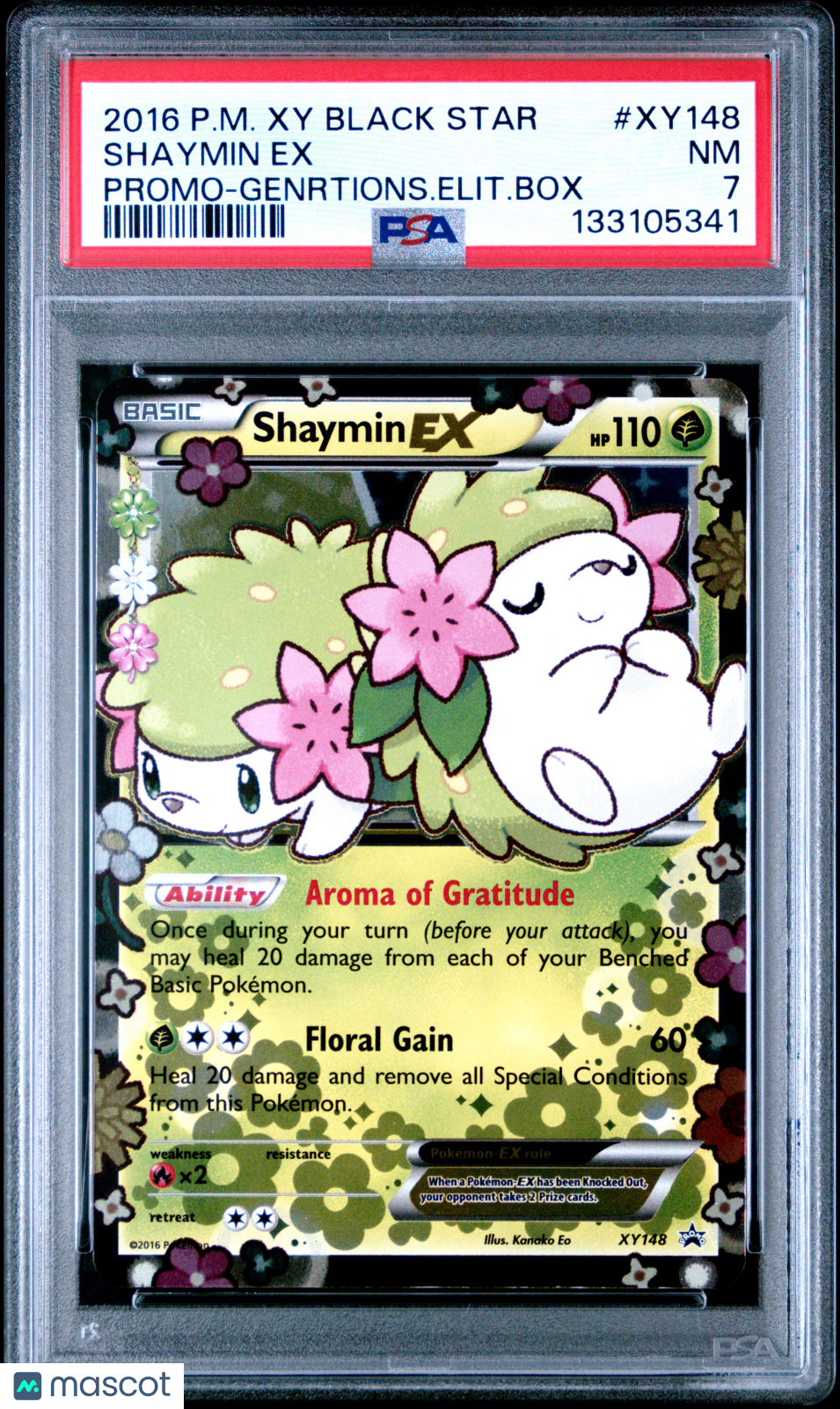 2016 Pokemon XY Black Star Promo Shaymin EX #XY148 Generations Elite Box PSA 7 - Graded TCG/CCG