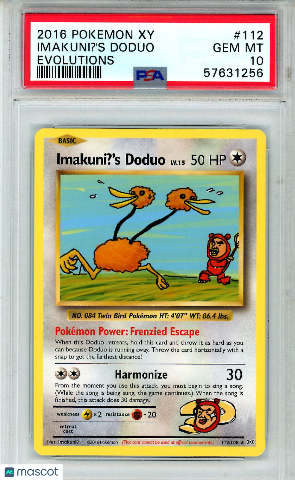 2016 Pokemon XY Evolutions Imakuni?’S Doduo #112 PSA 10 GEM MINT - Graded TCG/CCG