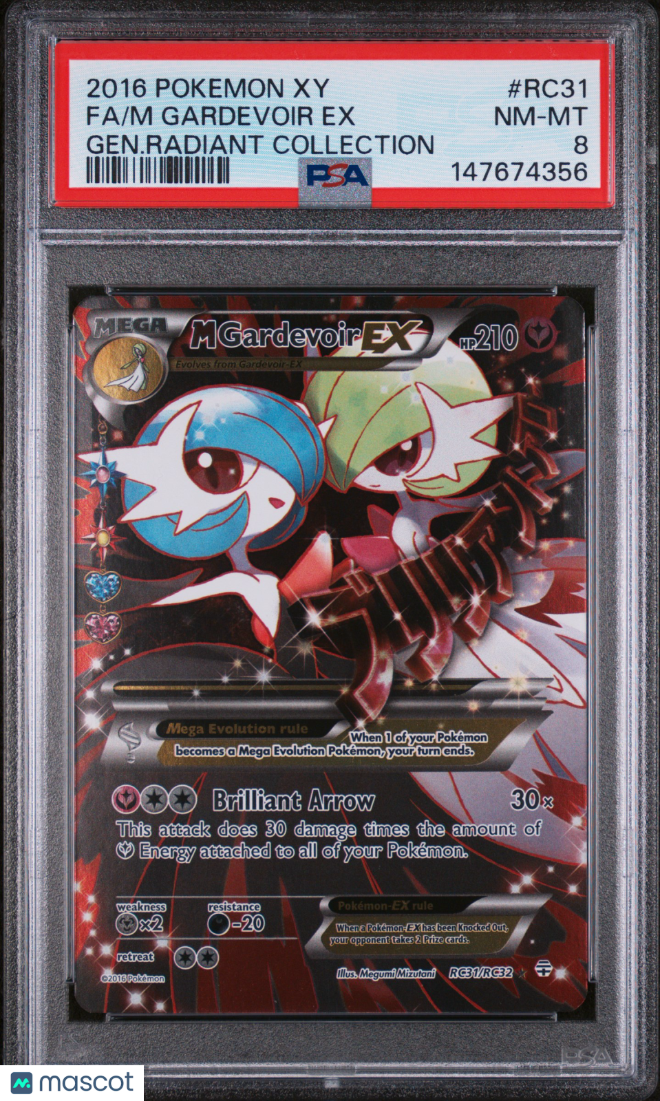 2016 Pokemon XY Generations Radiant Collection M Gardevoir EX #RC31 FA PSA 8 - Graded TCG/CCG