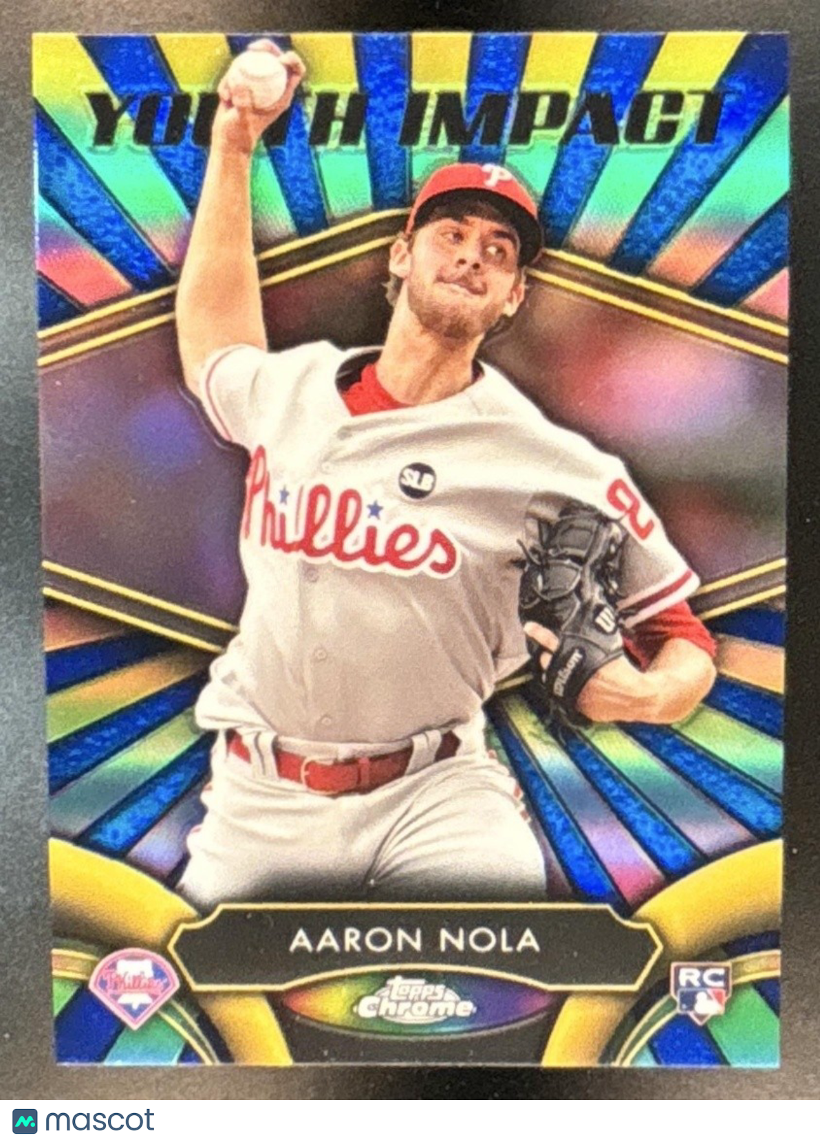 2016 Topps Chrome Aaron Nola Youth Impact #YI-12 RC Philadelphia Phillies - Sports Cards