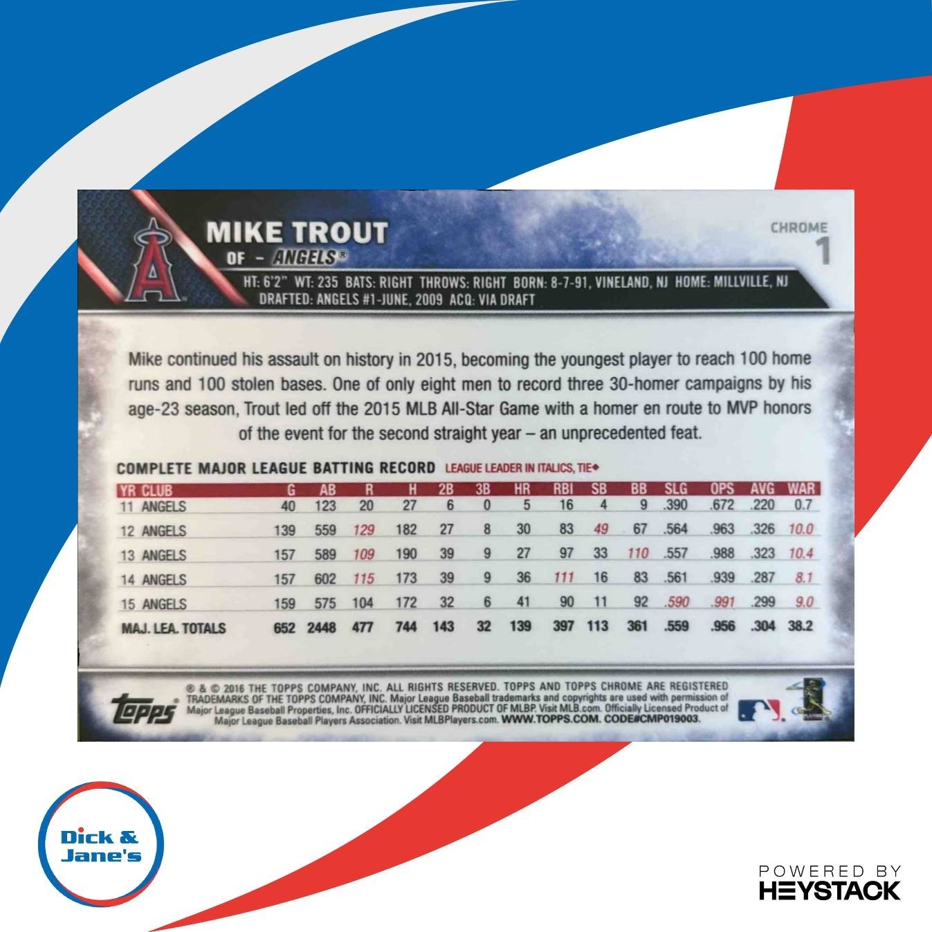 2016 Topps Chrome Mike Trout Sepia Refractor #1 Los Angeles Angels - Sports Cards