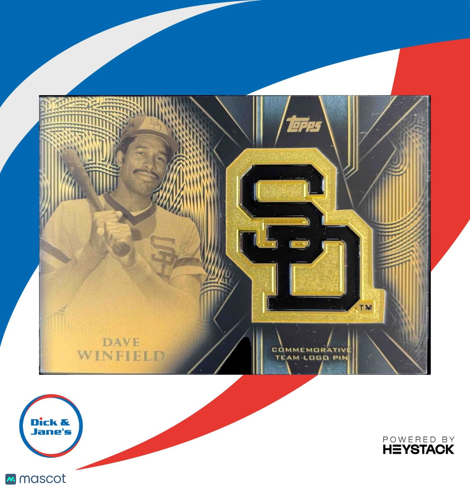 2016 Topps Dave Winfield Team Logo Pin Relic San Diego Padres New York Mets - Sports Cards