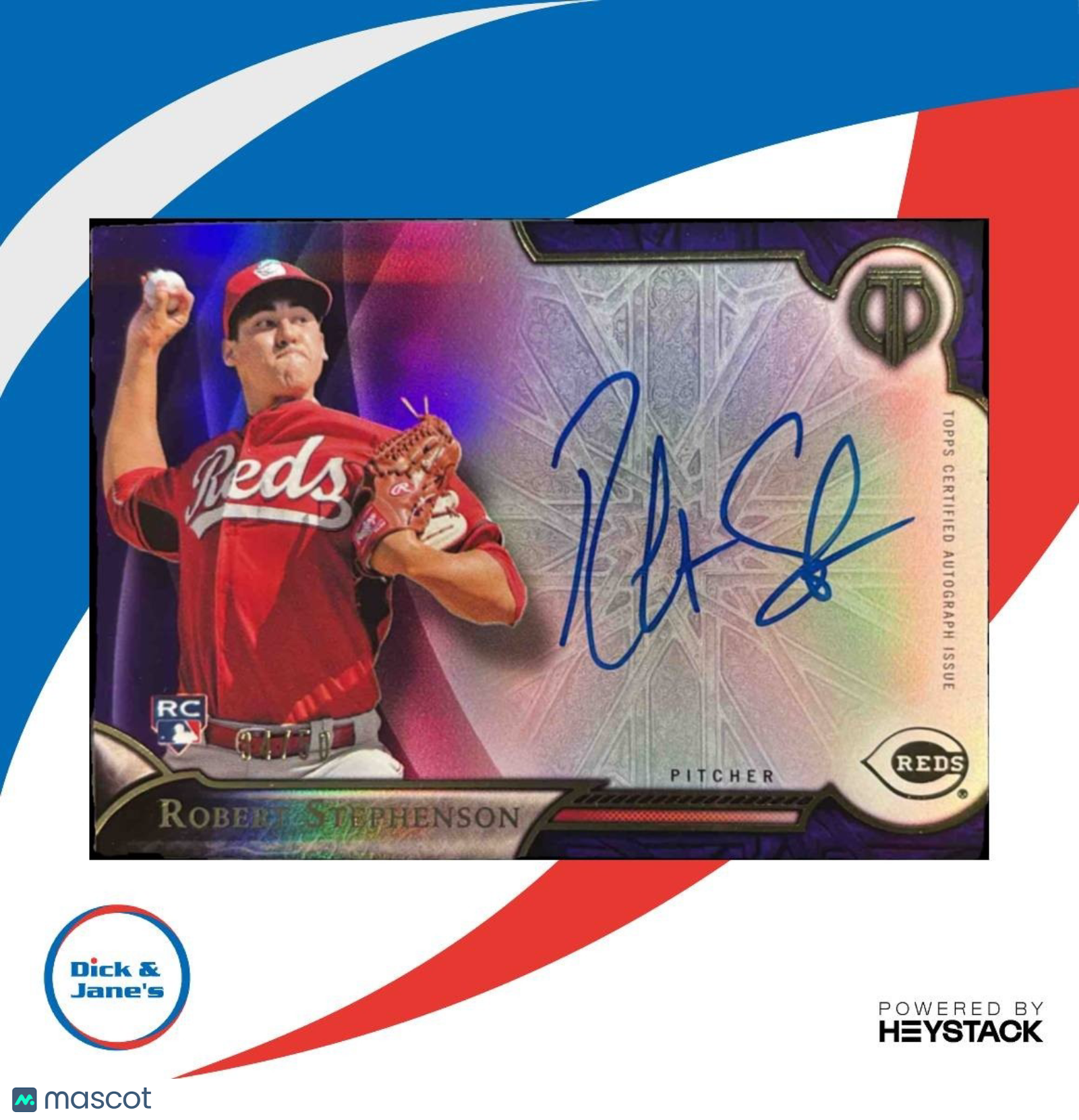 2016 Topps Tribute Robert Stephenson Auto Purple /50 RC Cincinnati Reds - Sports Cards