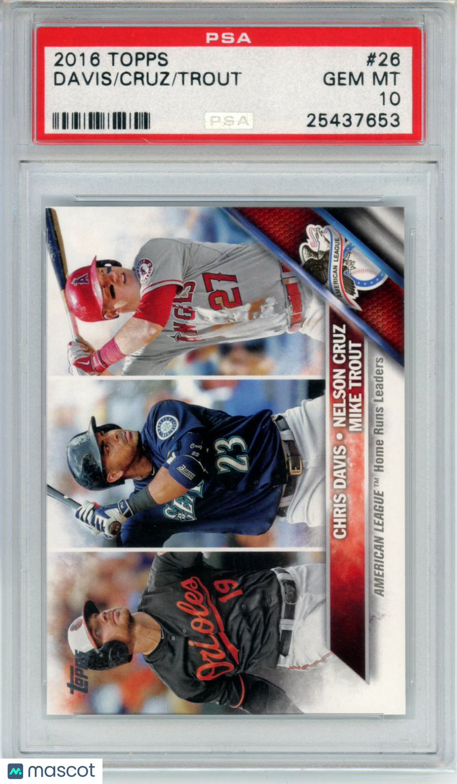 2016 Topps Trout Cruz Davis #26 PSA 10 - Graded Sports Cards